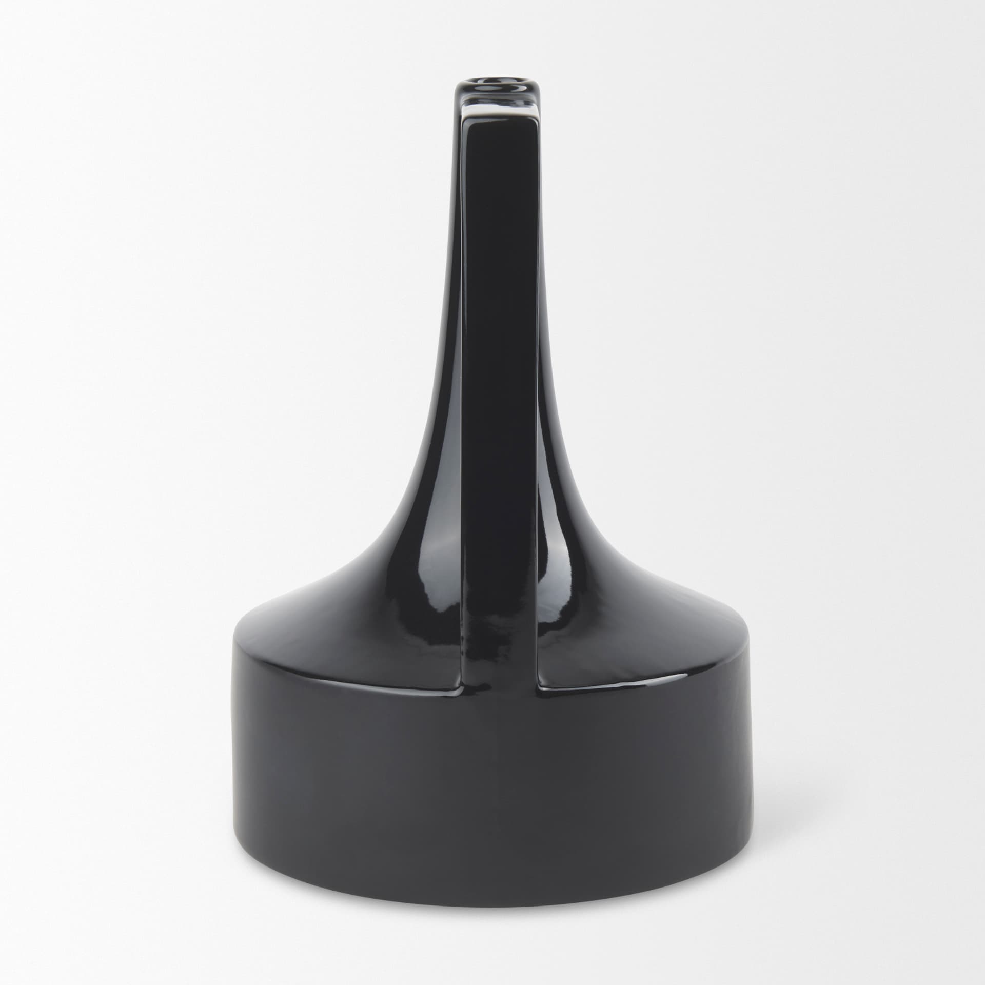 Burton 13.1H Large Glossy and Matte Black Ceramic Jug Vase — product photograph