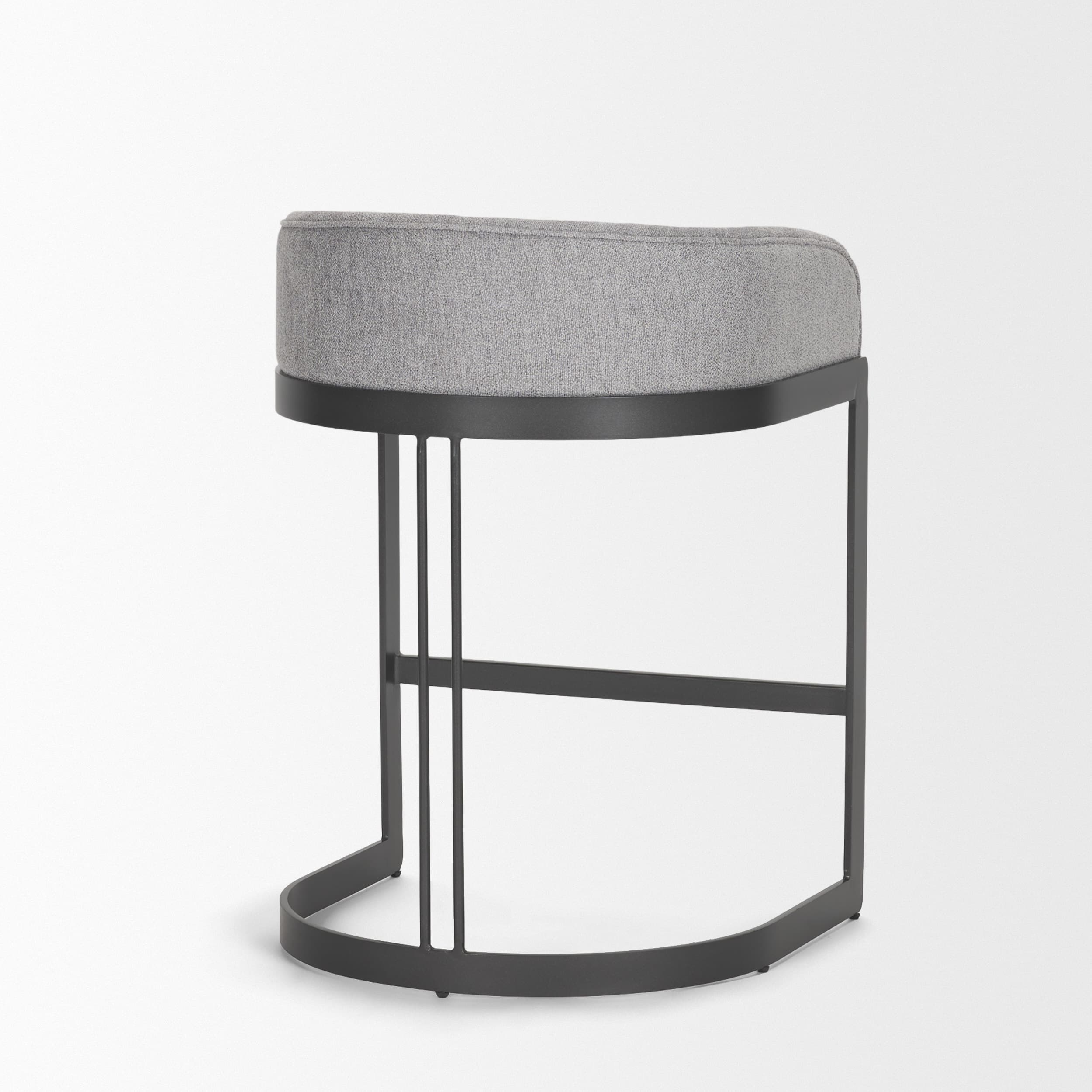 Hollyfield Low Back 28.7in Seat Bar Stool | II Gray Fabric w/ Counter — product photograph