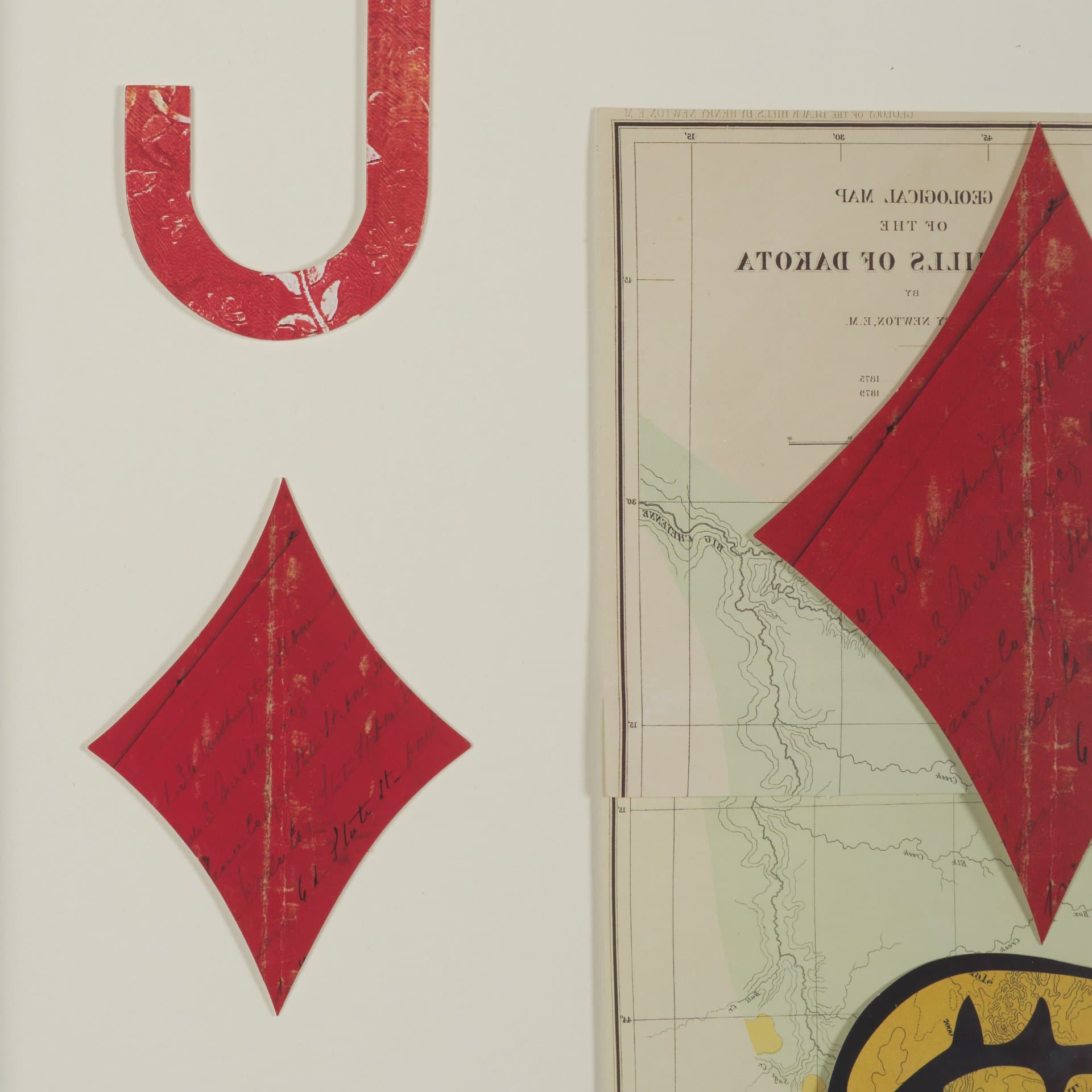Jack of Diamonds Playing Card a Paper Mosaic Collage Framed Art under Glass — product photograph