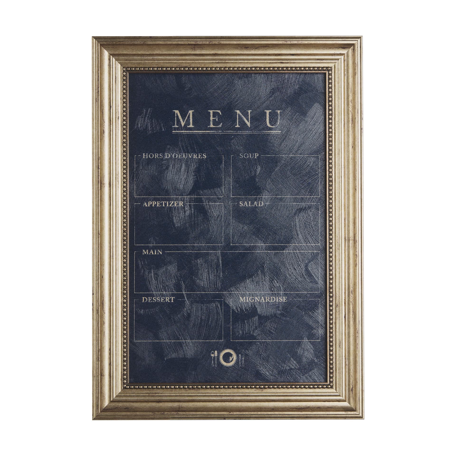 MENU II by Mercana Studio a Hand Embellished Textured Framed Art Print Matted under Glass — product photograph