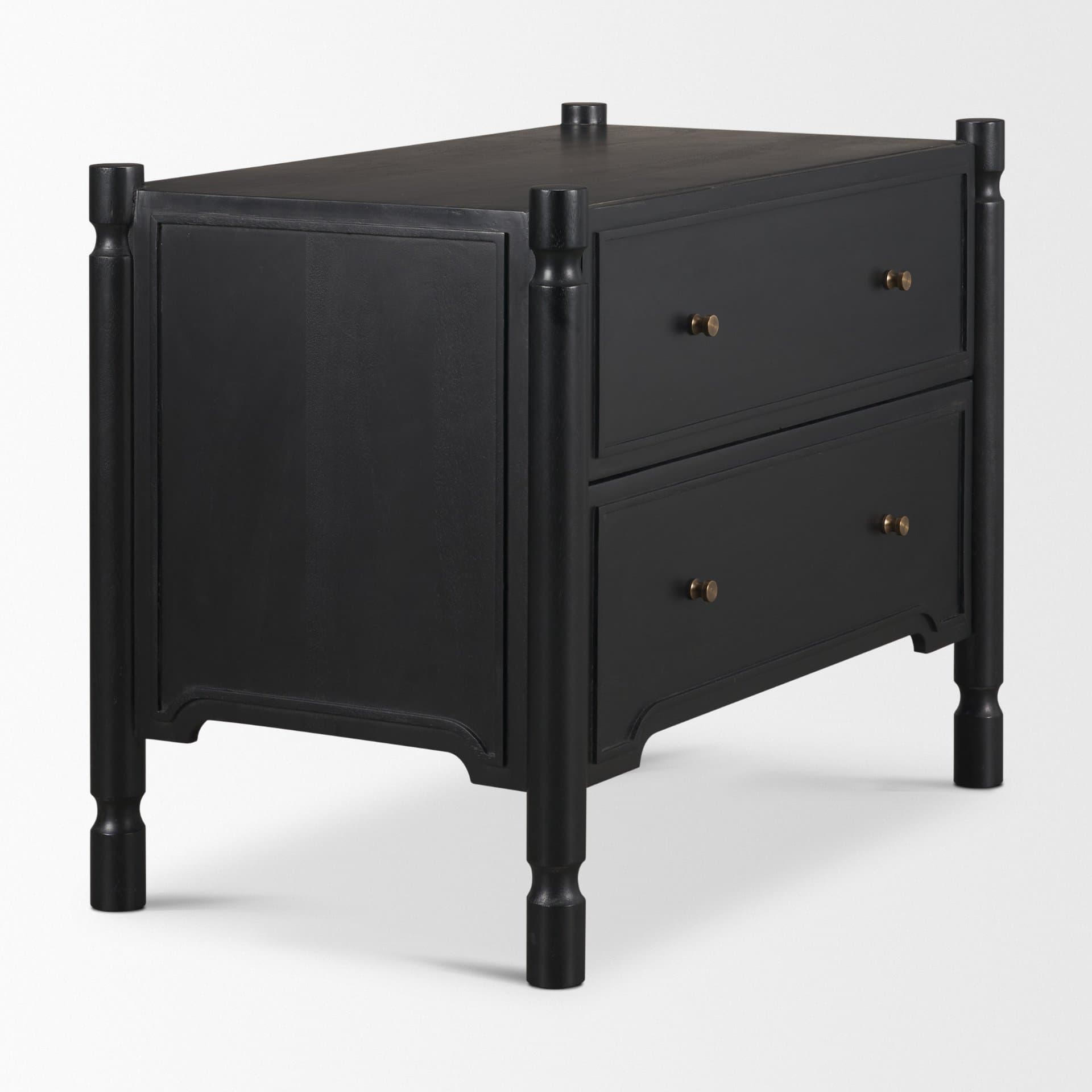 Phil Black Wood 2 Drawer Accent Cabinet — product photograph