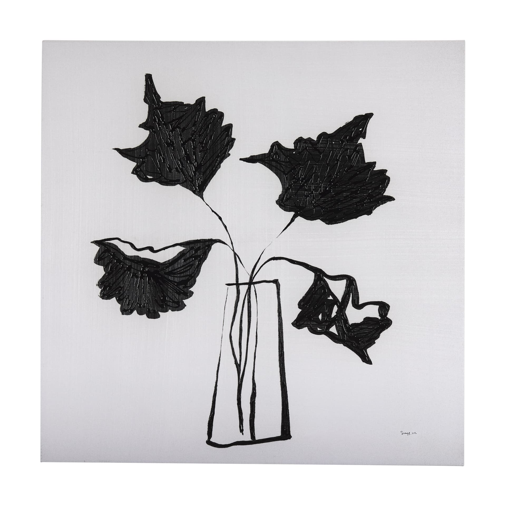 Organic Line DrawingII by Mercana Studio a Hand Embellished Textured Canvas — product photograph