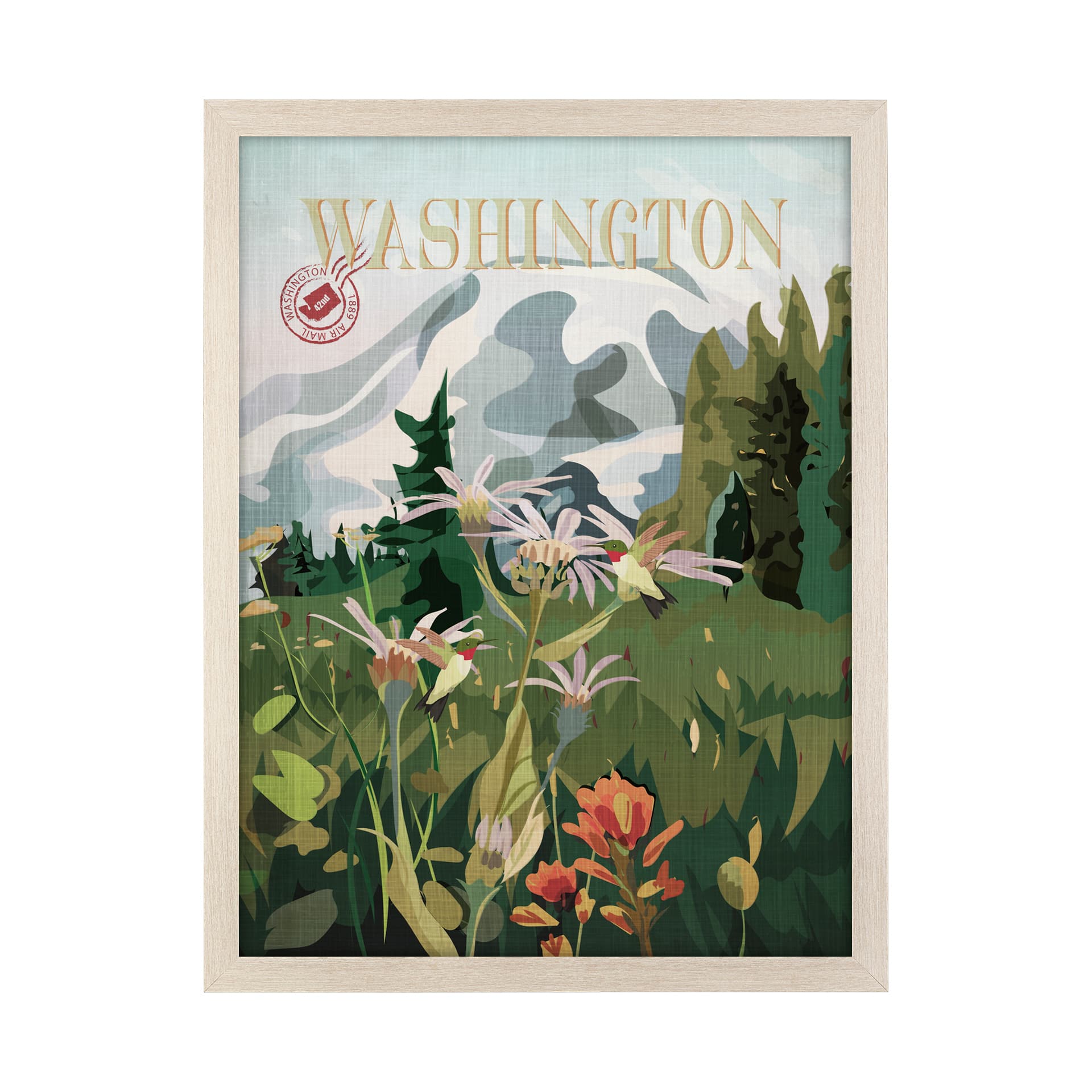 Washington Go USA (L) by Mercana Studio a Hand Embellished Decograph Framed Art Print — product photograph