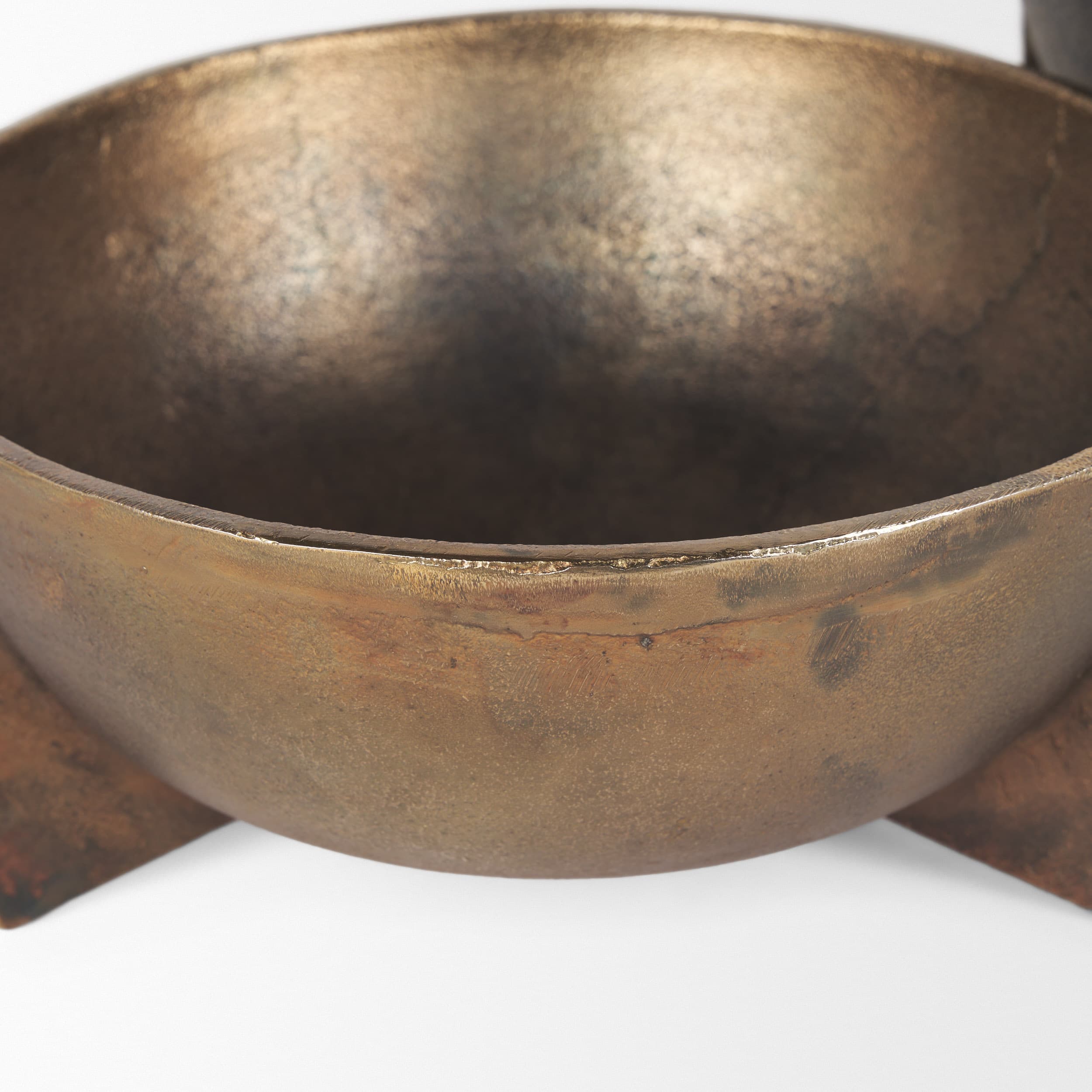 Quita Large Gold Metal Decorative Bowls (Set of 2) — product photograph