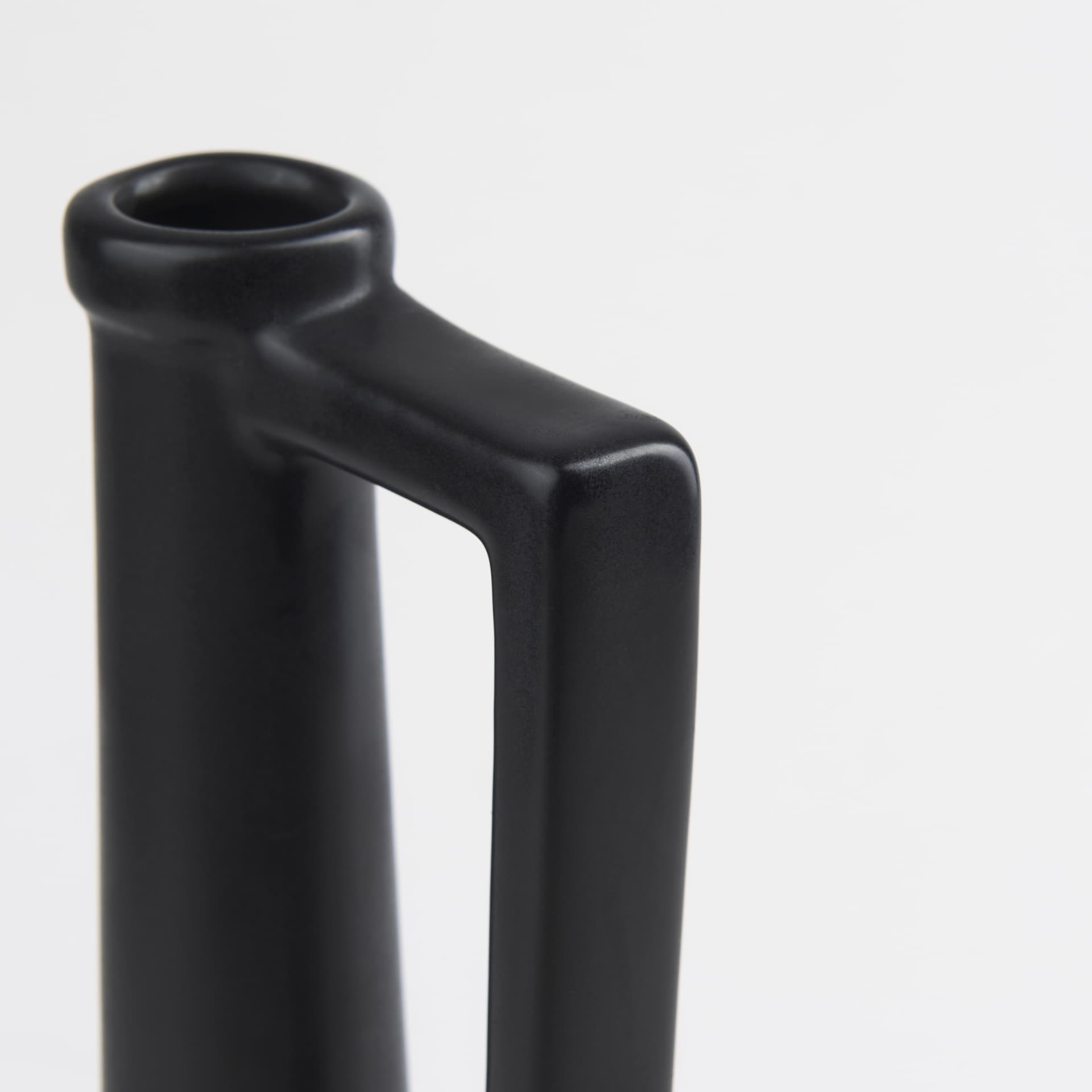 Burton 14.2H Medium Matte Black Ceramic Jug Vase — product photograph