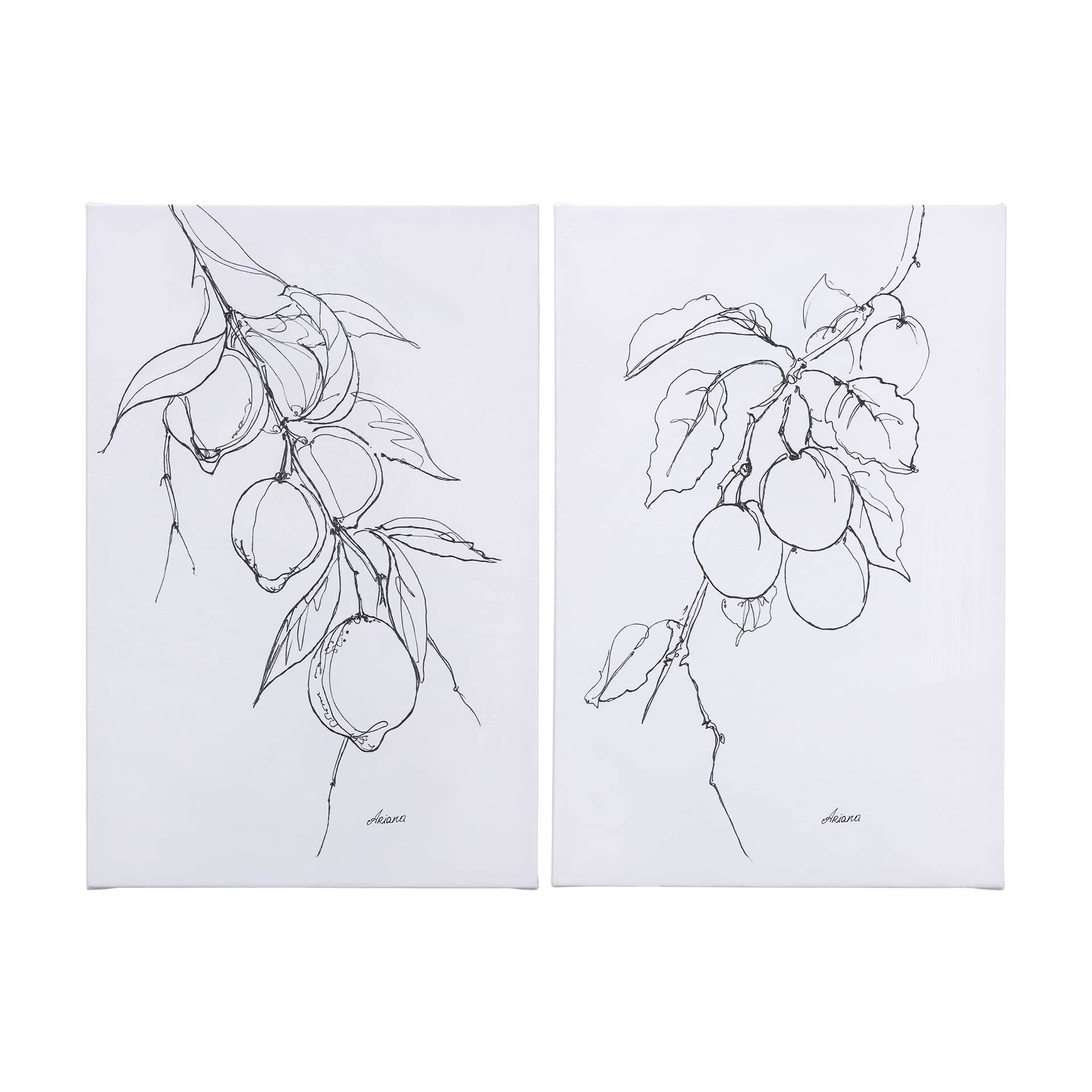 Plum Branch II by Mercana Studio a Hand Embellished Textured Canvas — product photograph