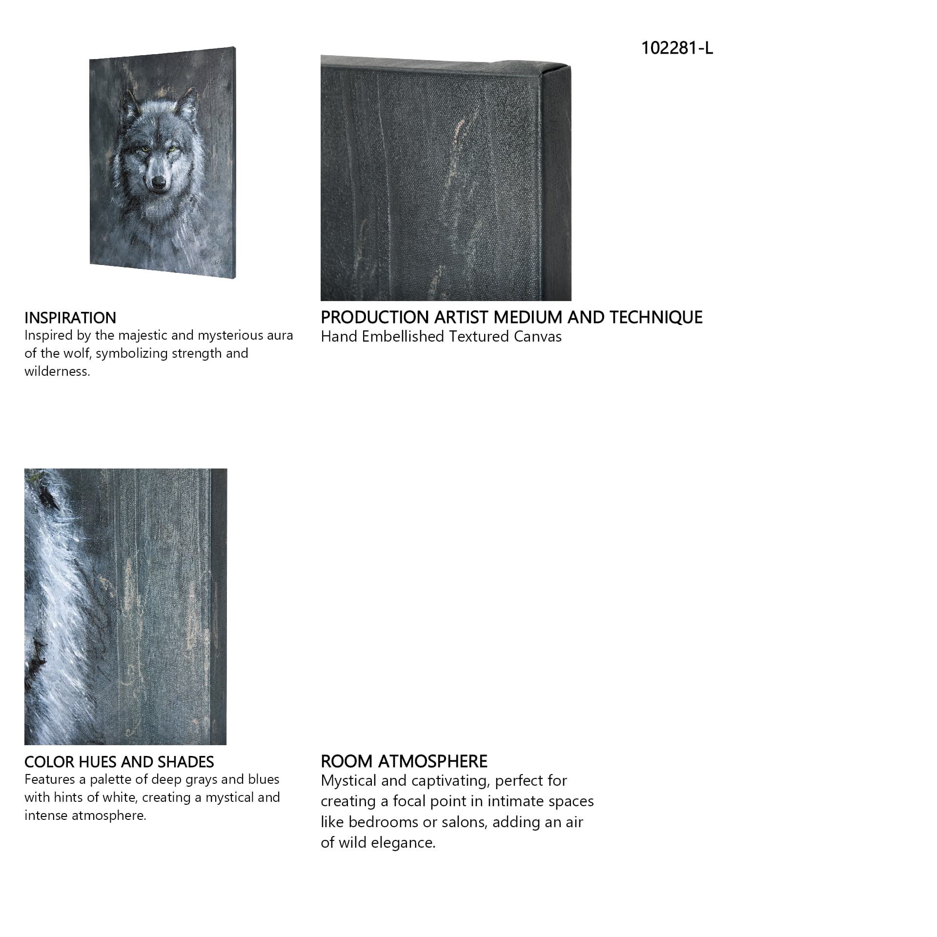 Animal Portrait II by Mercana Studio a Hand Embellished Textured Canvas — in a styled room