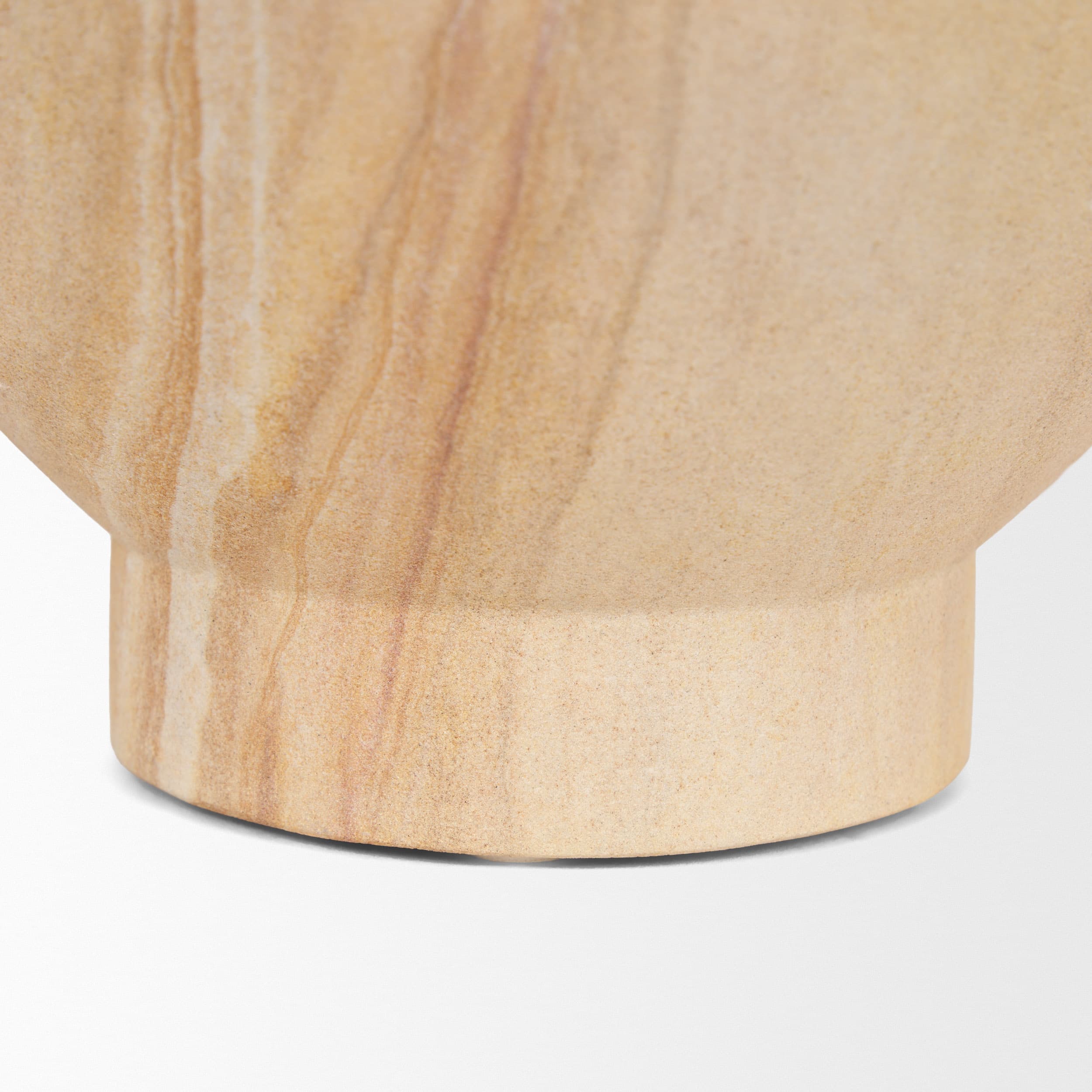 Ramira Beige Sandstone Decorative Pedestal Bowl — product photograph