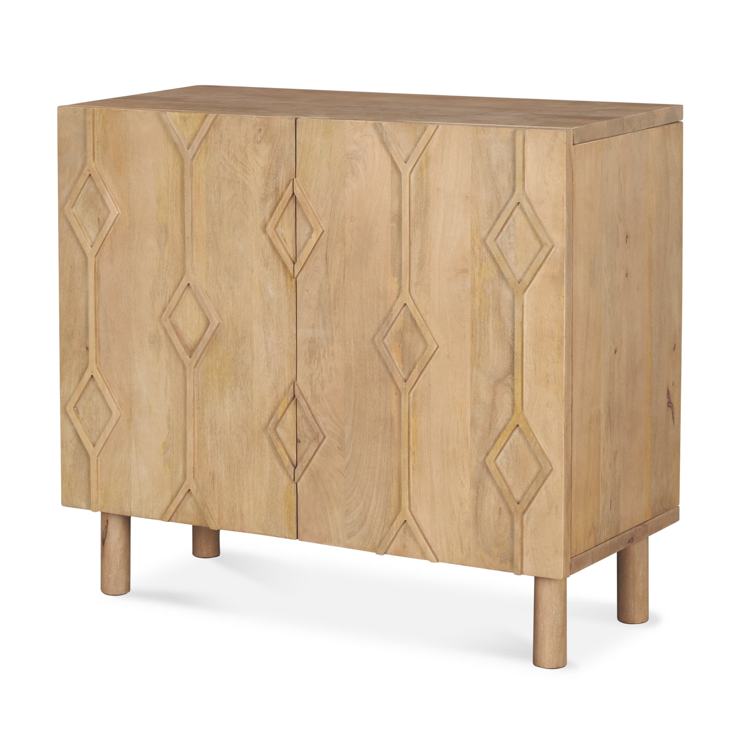 Heera Light Brown Diamond Motif w/ Shelf Accent Cabinet — product photograph