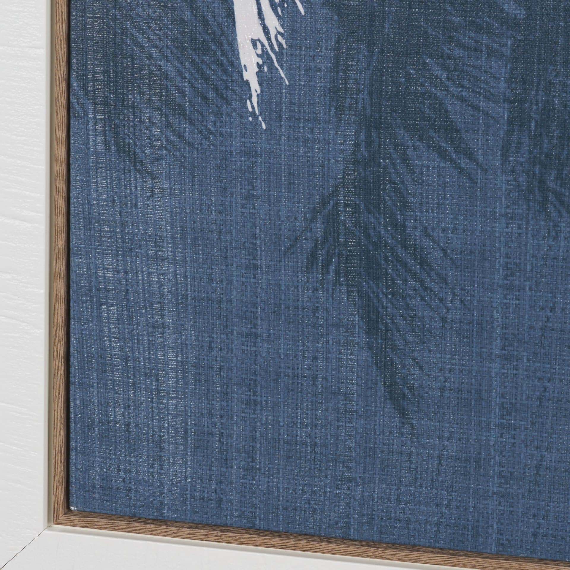 Palm Shadow I (Blue) by Mercana Studio Hand-Embellished Textured Framed Canvas Artwork — product photograph