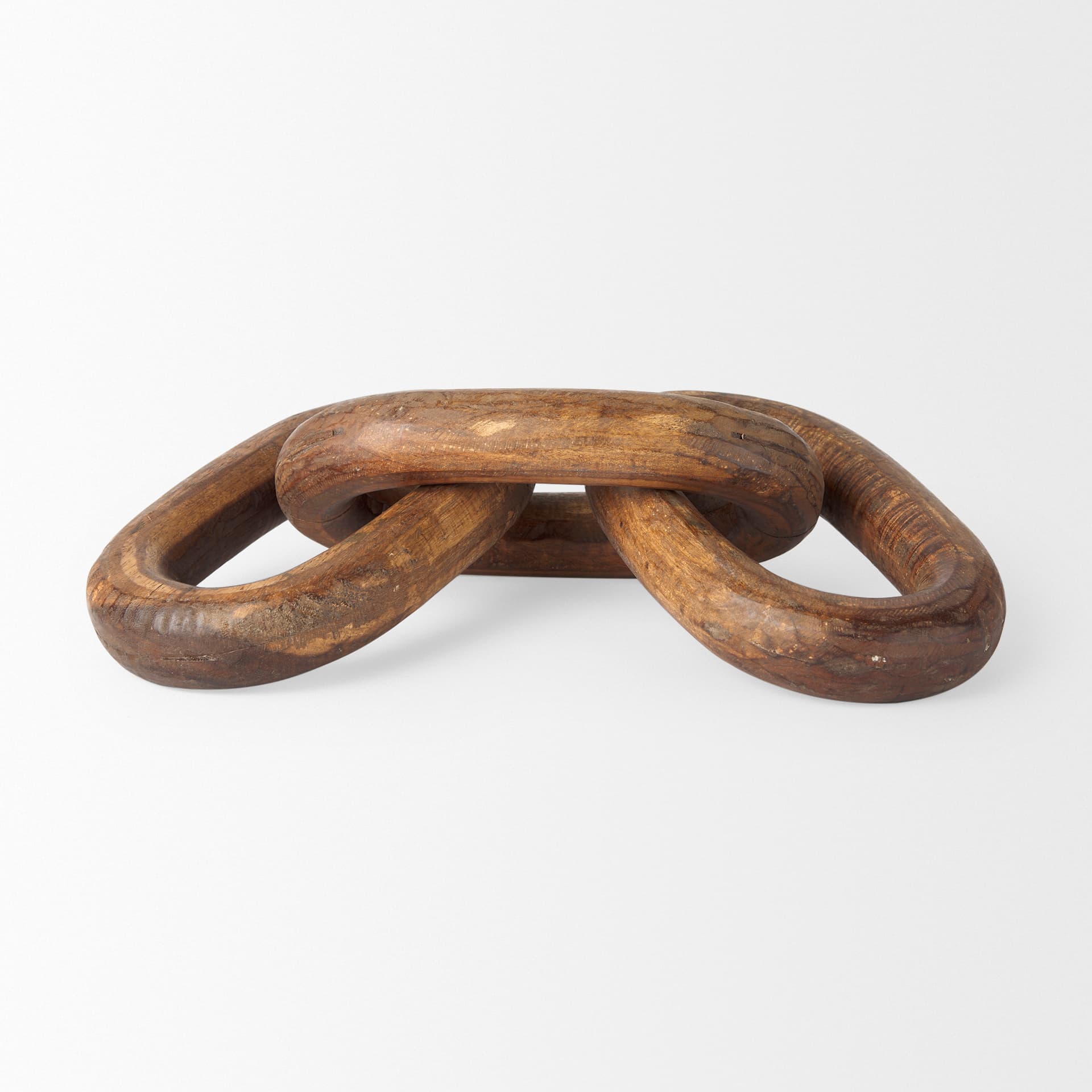 Tayla Large Medium Brown Wood Chain Link — product photograph