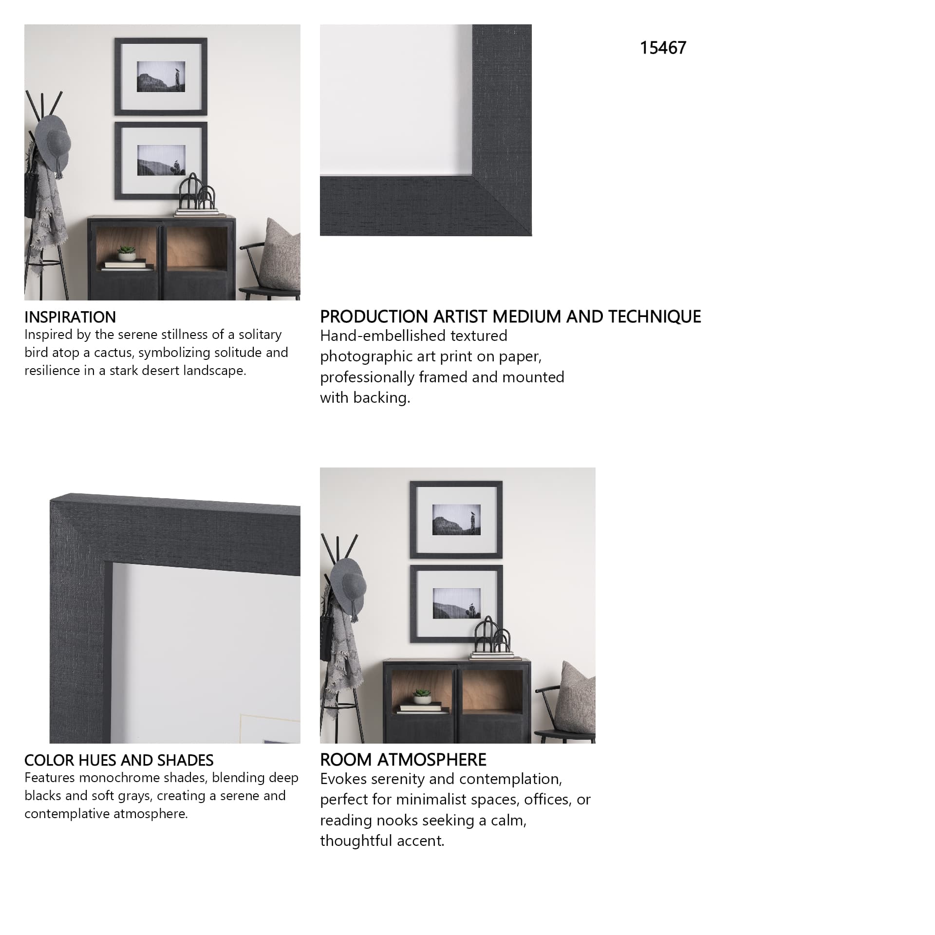 Desert Hunter by Nathan Larson a Hand Embelished Textured Framed Photo Art Print Matted under Glass — in a styled room