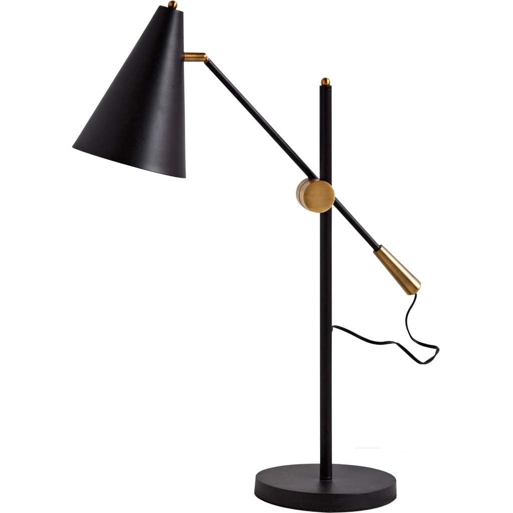 Fragon II(26"H) Black/Gold Metal Adjustable Cone Shade Table Lamp — product photograph