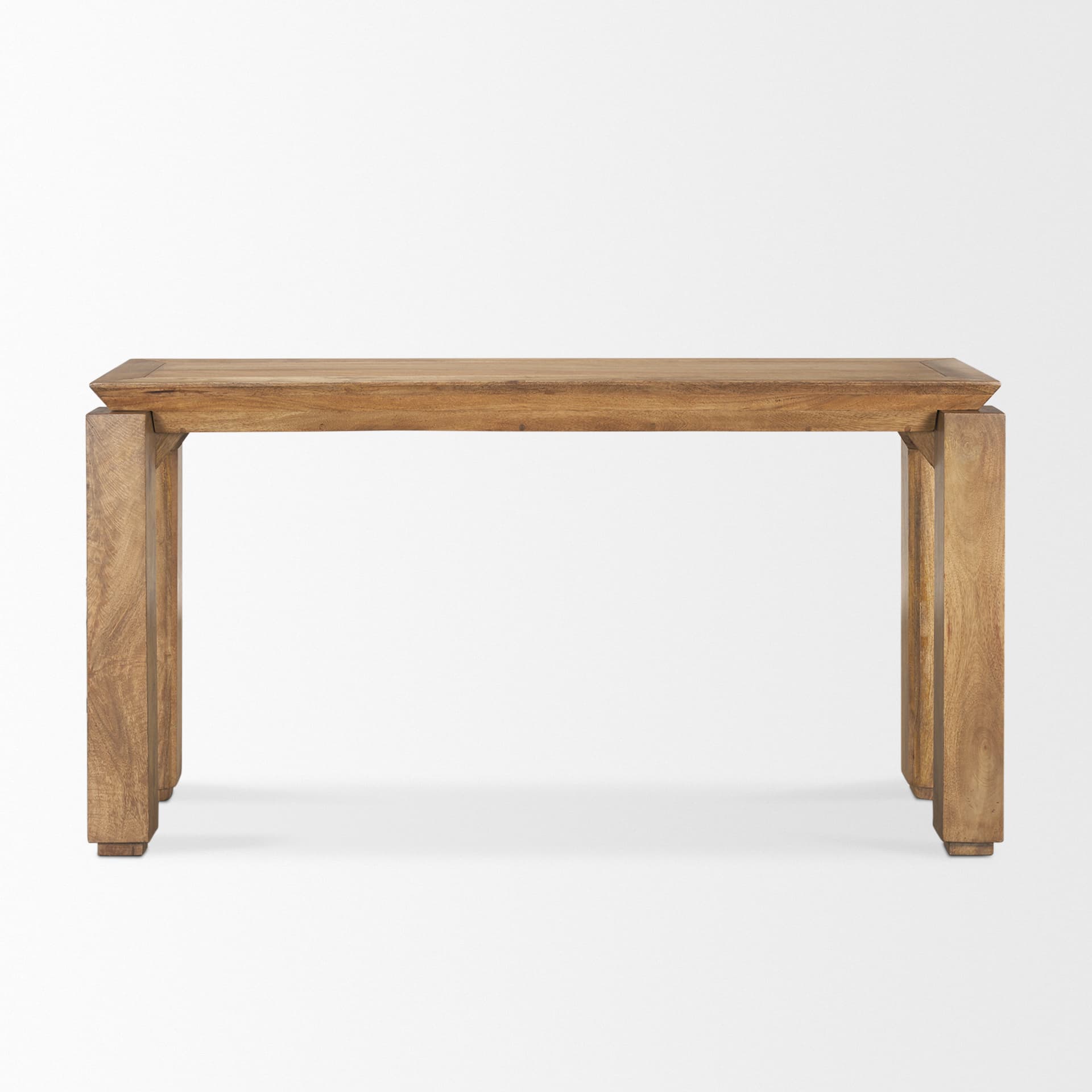 Sapphira Brown Wood Tapered Top Console Table — product photograph