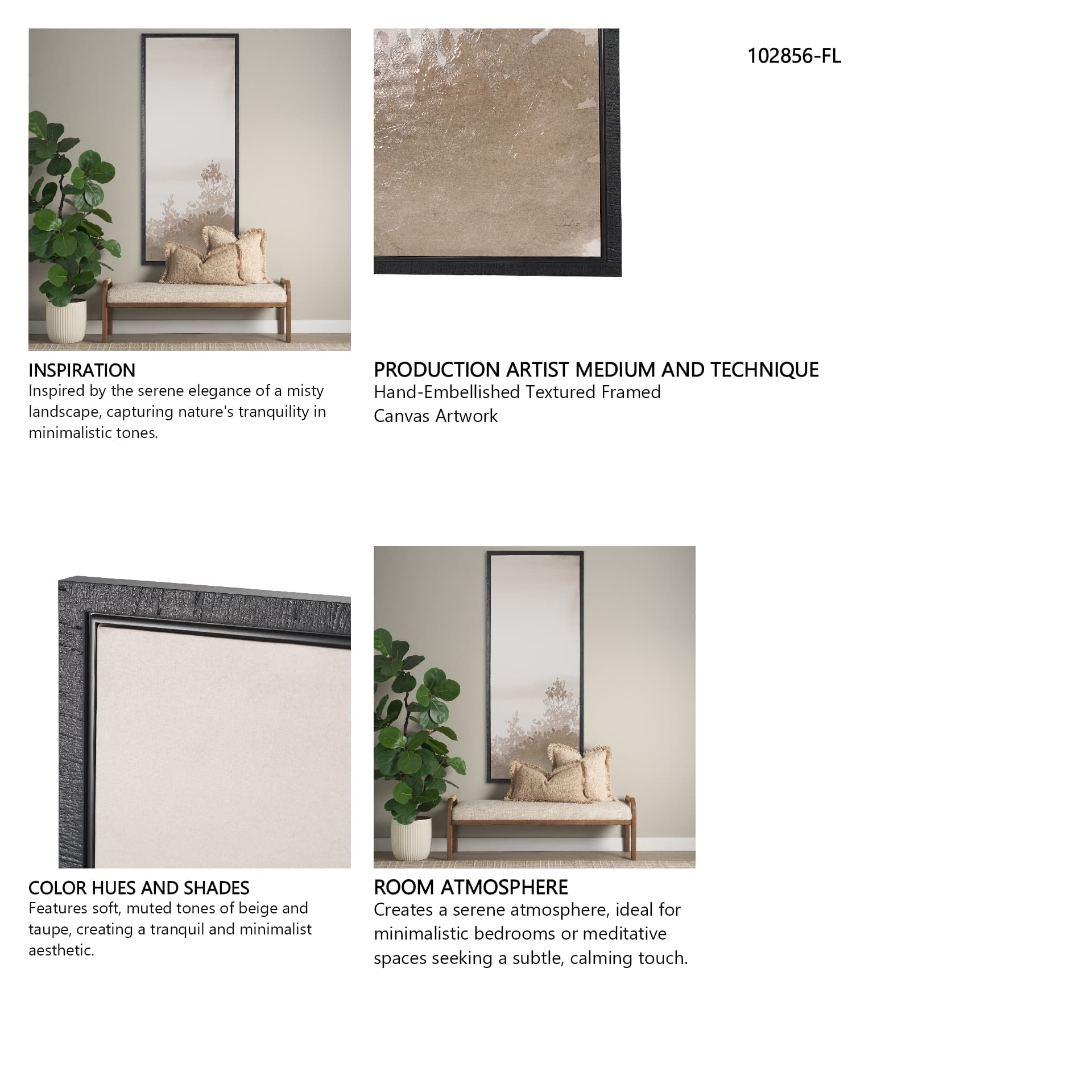 Lowland Fog A by Mercana Studio Hand-Embellished Textured Framed Canvas Artwork — product photograph