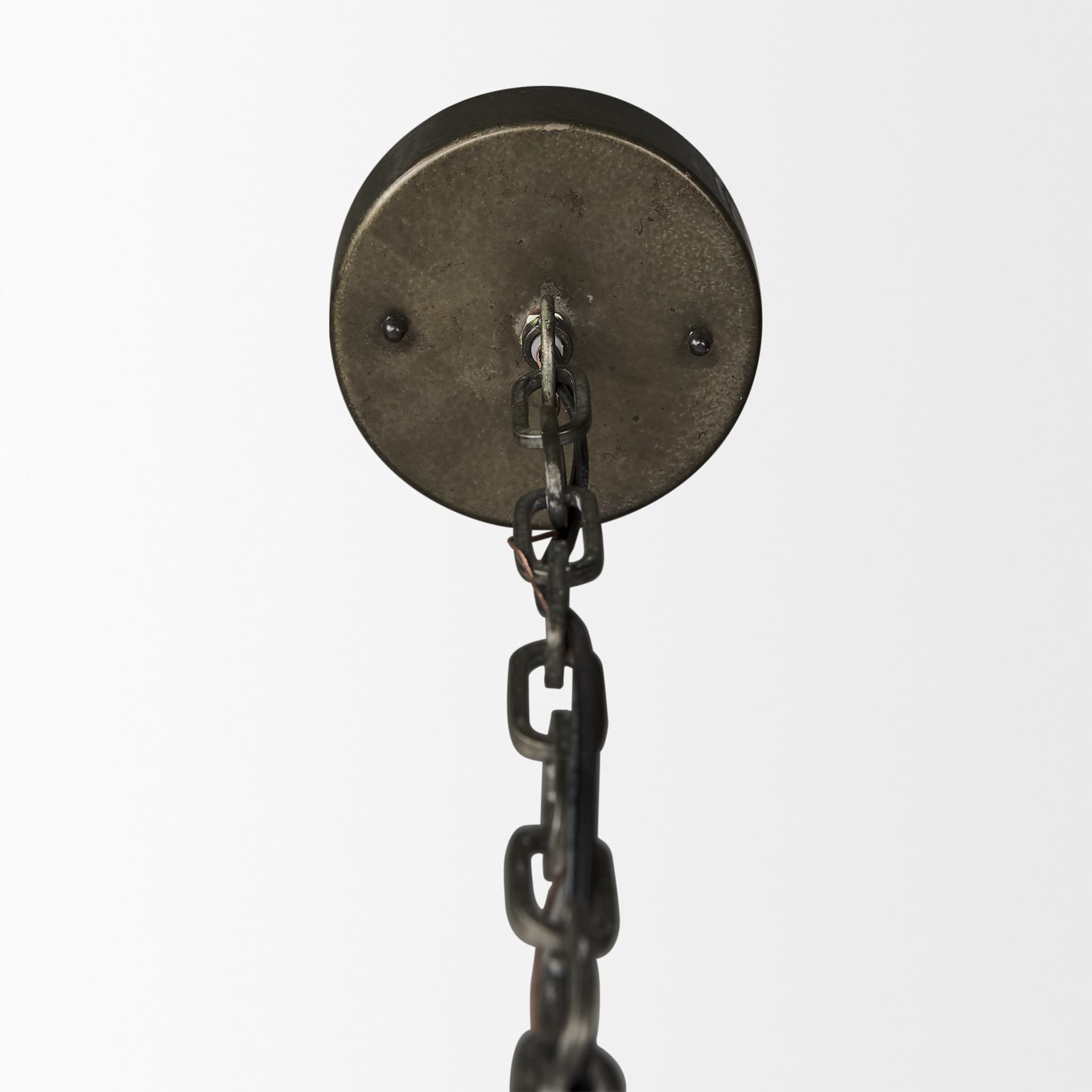 Zaio 12.5Lx 12.5W x 18.5H Weathered Antique Gold Metal Caged Bulb Pendant Light — product photograph