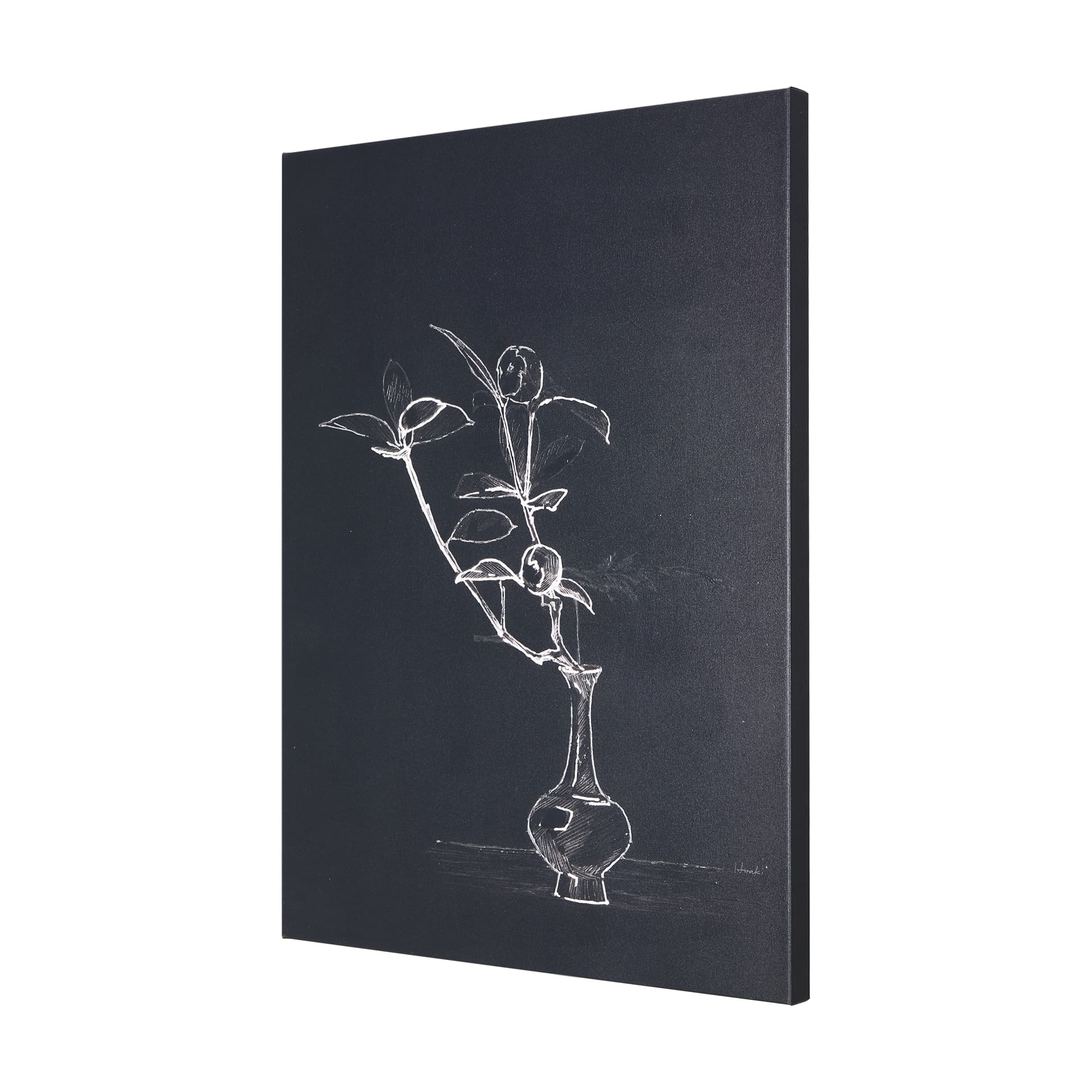 Ikebana Dark I by Mercana Studio a Hand Embellished Textured Canvas — product photograph