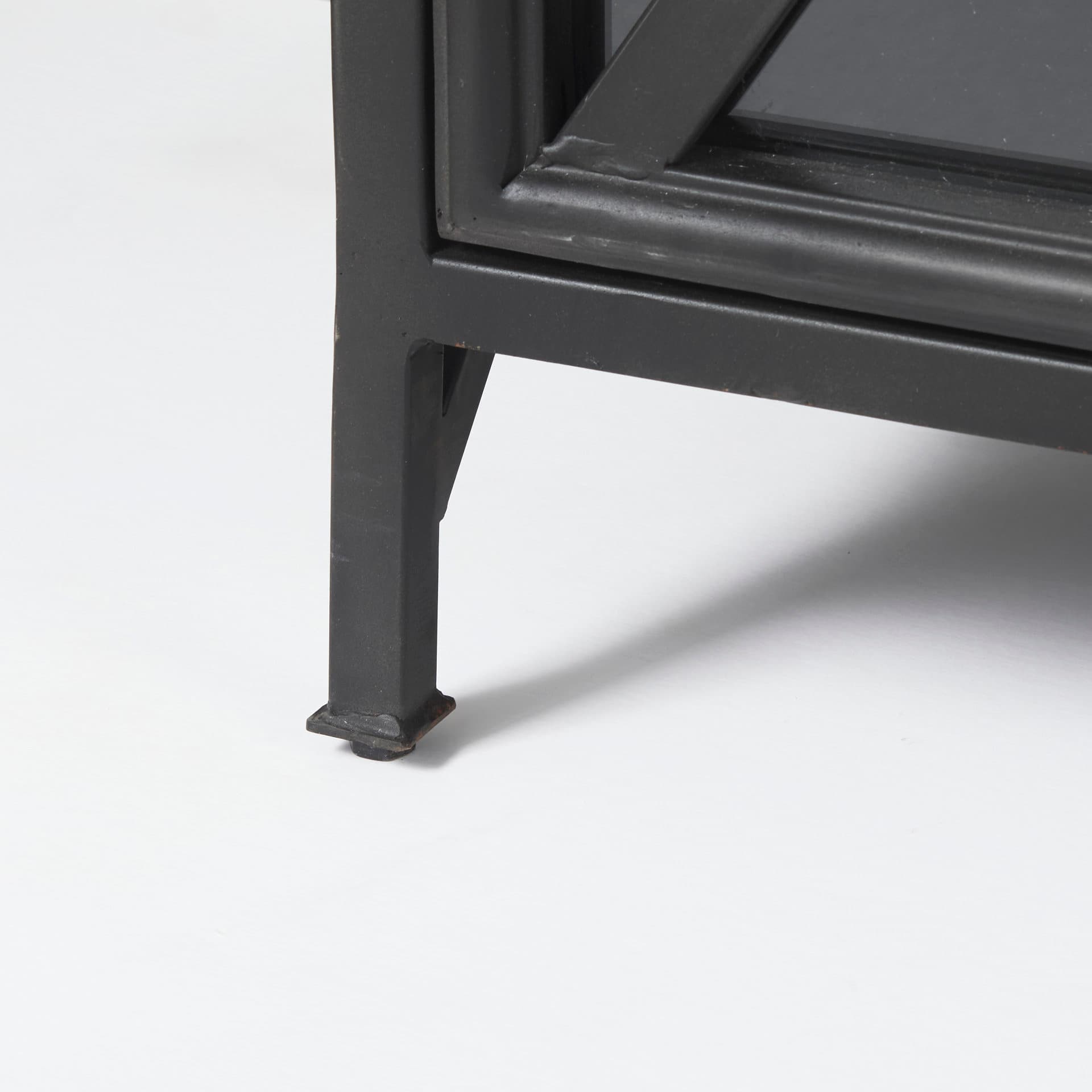 Poppy I 79x16 Black Metal With Glass Door Sideboard — product photograph