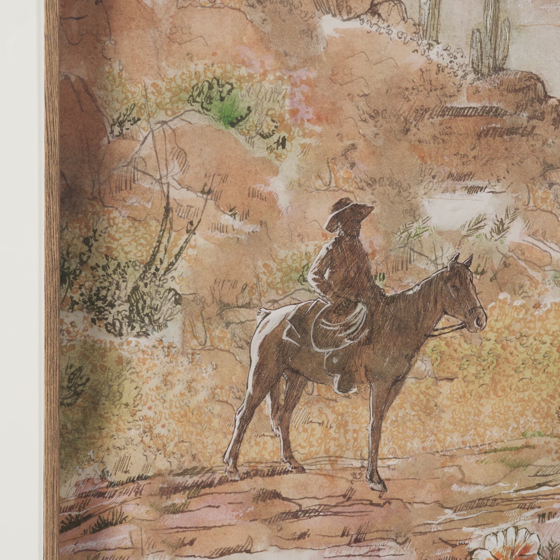 Red Rock Country II by Mercana Studio Hand-Embellished Framed Artwork Matted under Glass — product photograph