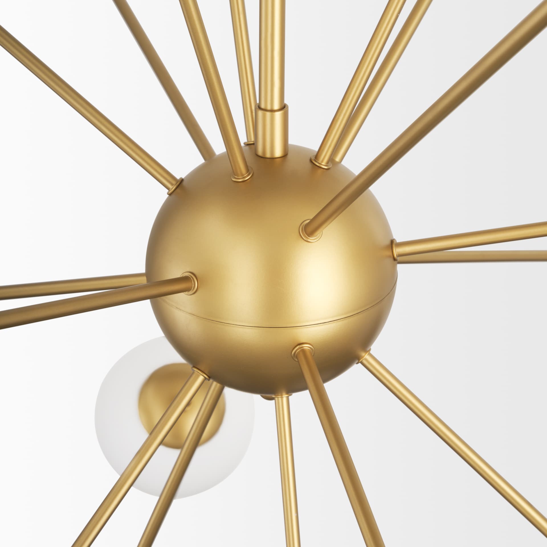 Barbara Brushed Gold Metal w/ Frosted Glass Globes 18-Light Chandelier — product photograph