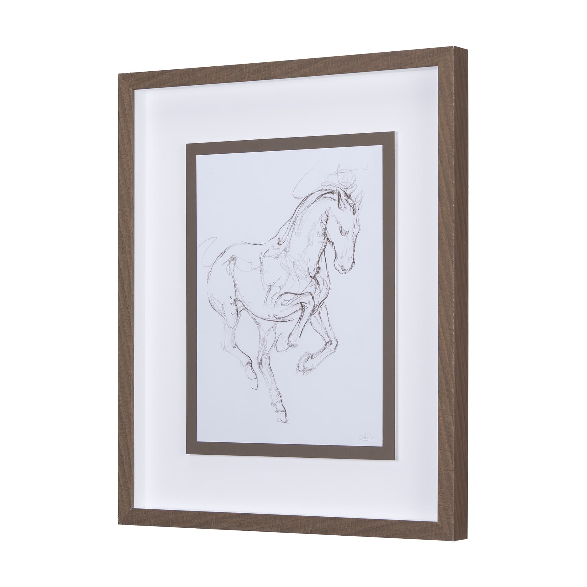 Horse I by Mercana Studio a Hand Embellished Textured Framed Art Print Matted under Glass — product photograph
