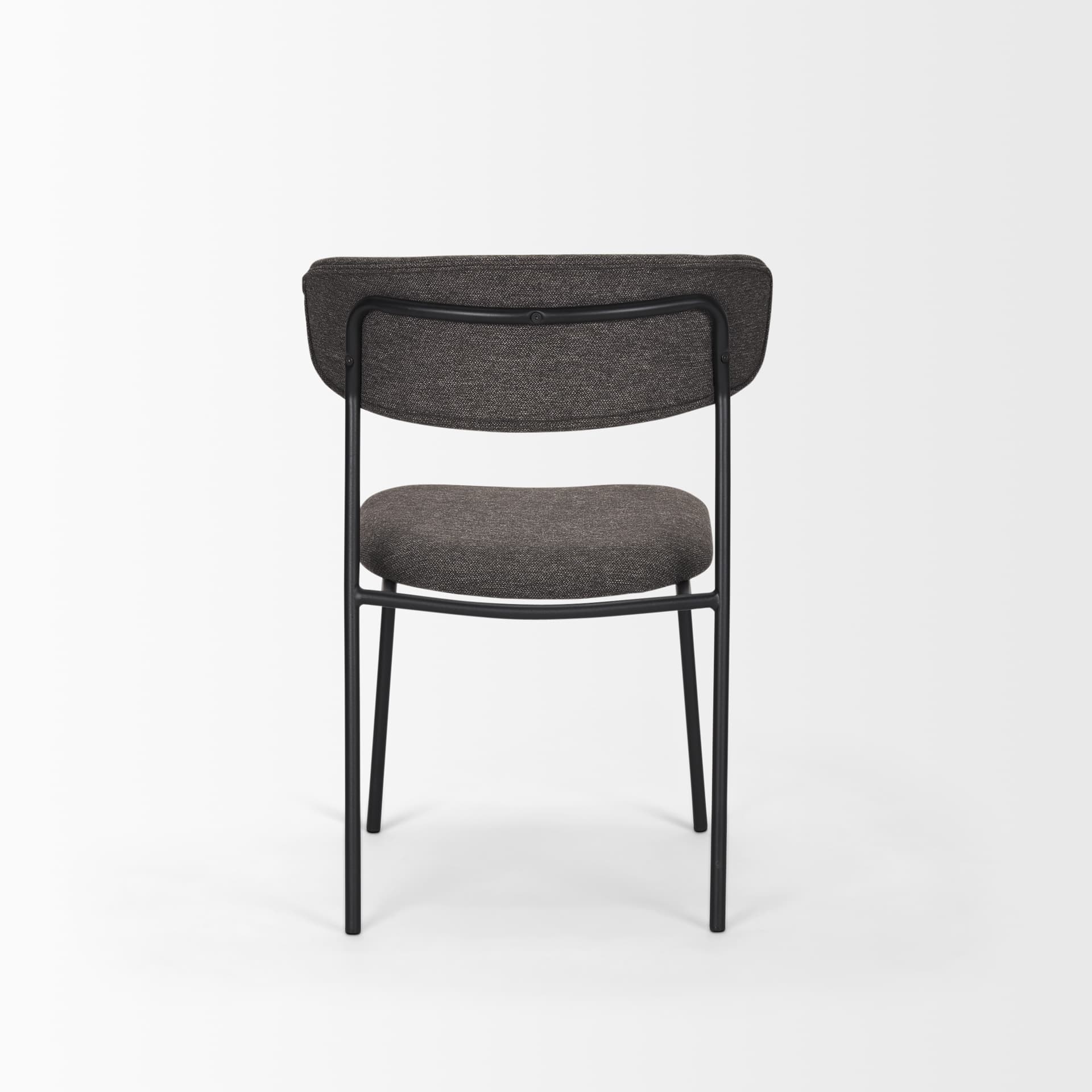 Corey Contoured Back Dining Side Chair | Gray Fabric w/ Metal — product photograph