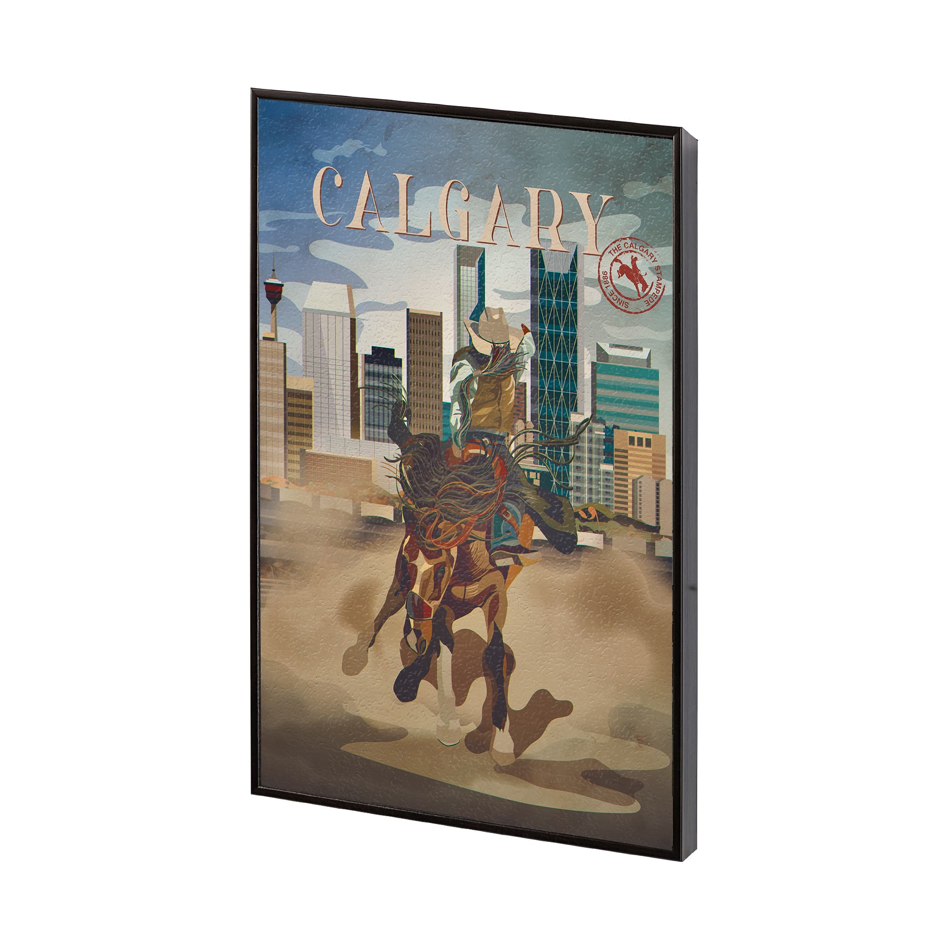 Calgary Go Canada (SM) by Mercana Studio a Hand Embellished Decograph Framed Art Print — product photograph