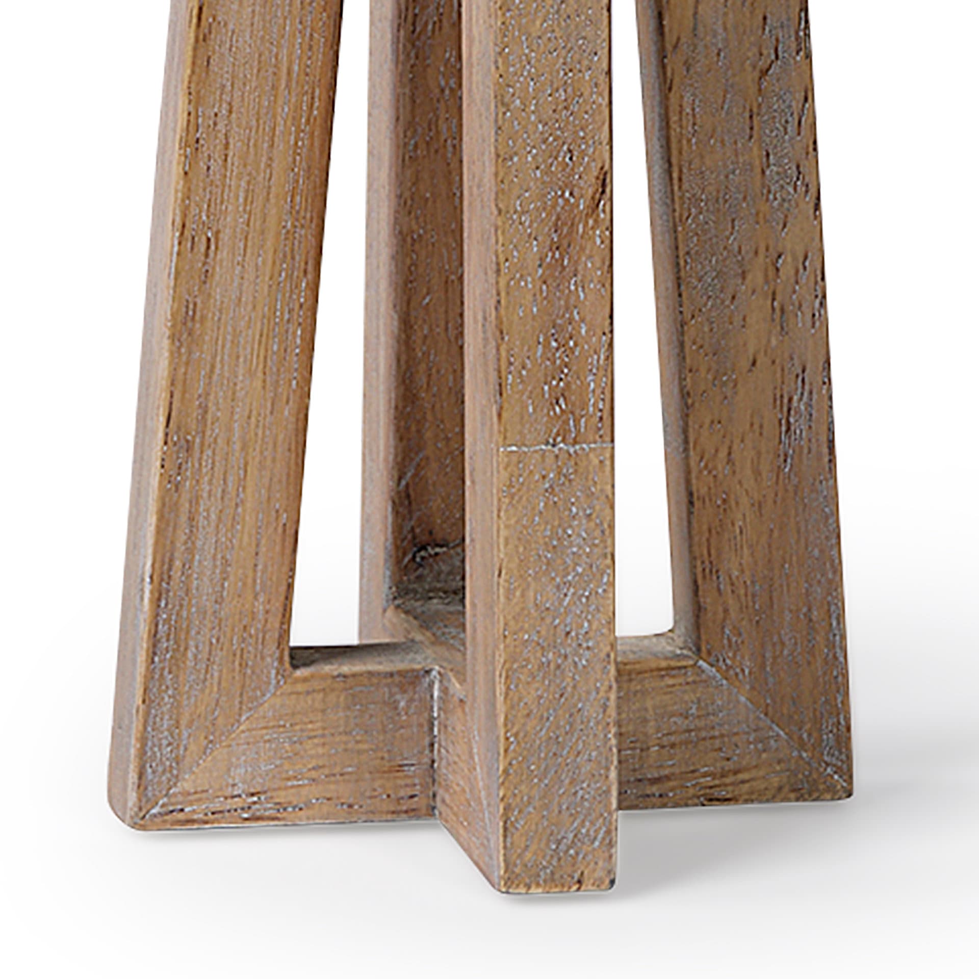 Astra Small Light Brown Wood Pedestal Base Table Candle Holder — product photograph