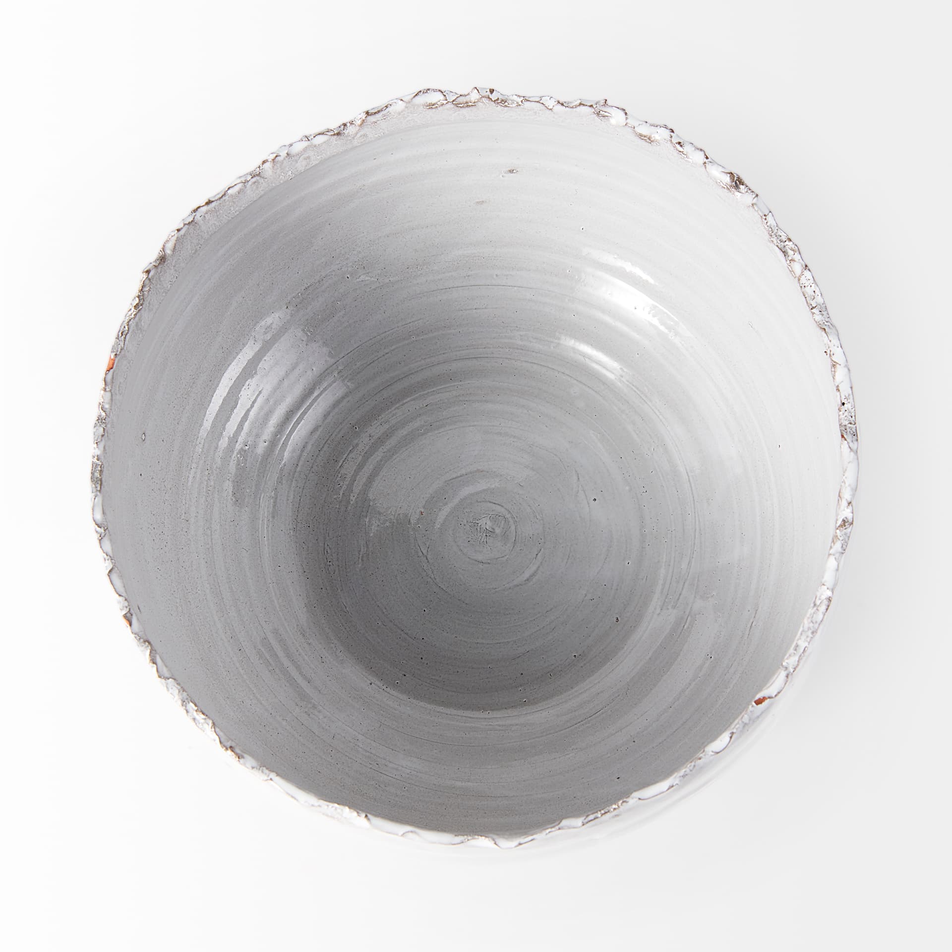 Larsen 13L x 13W White Ceramic Large Decorative Bowl — product photograph