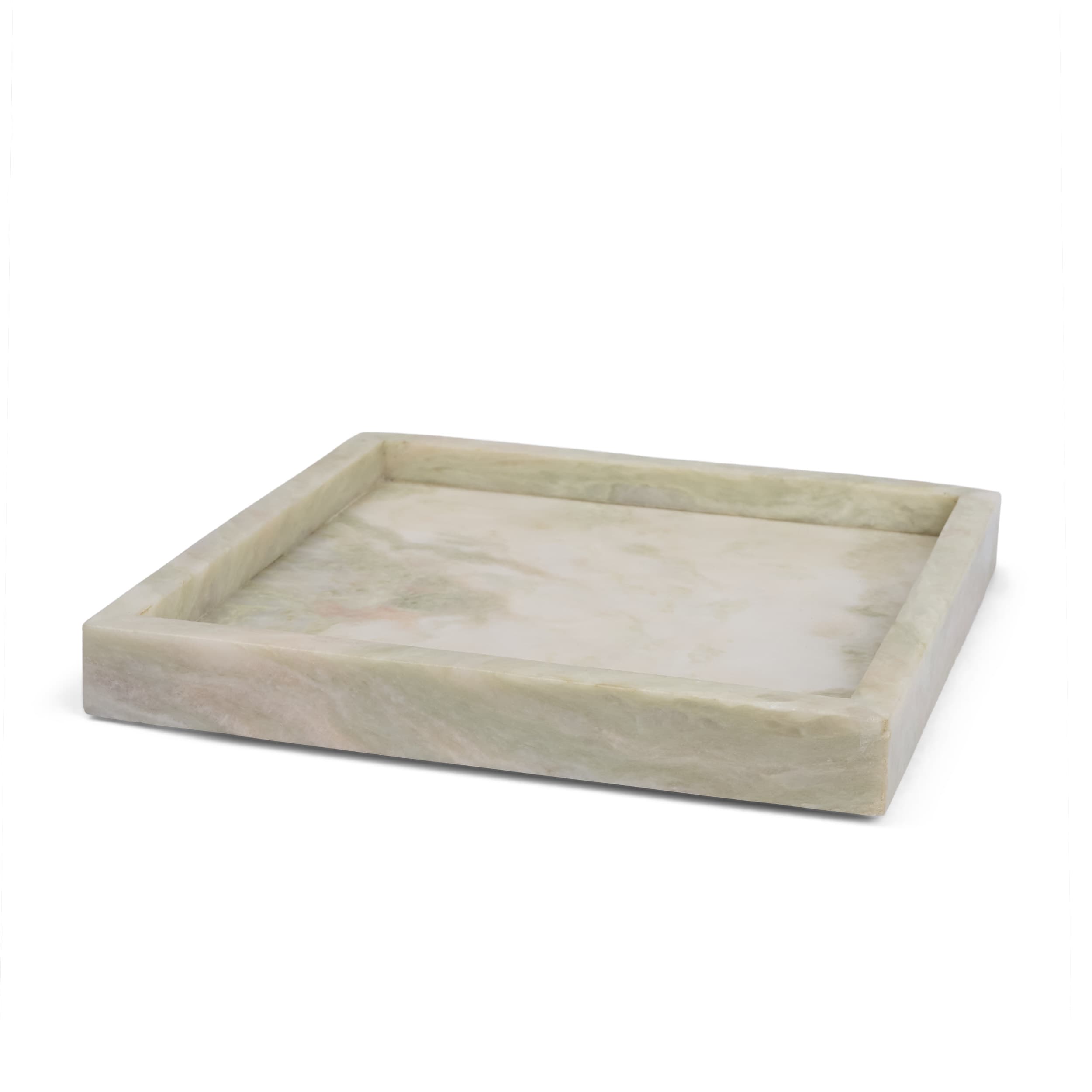 Stratus Gray Marble Square Decorative Tray — product photograph