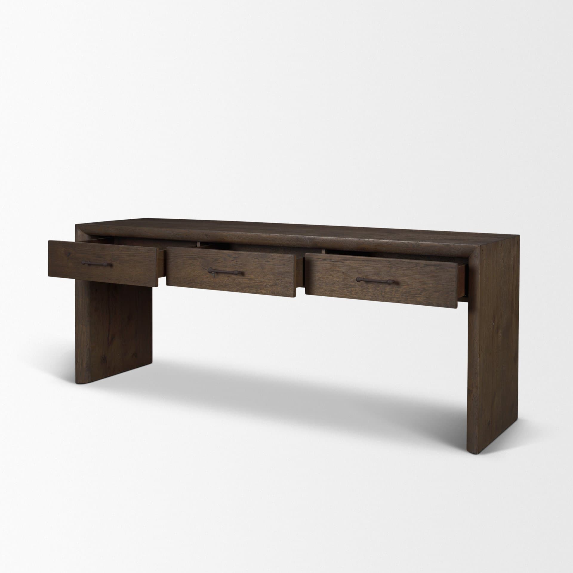 Belford 72" Dark Brown Oak Wood Console Table — product photograph