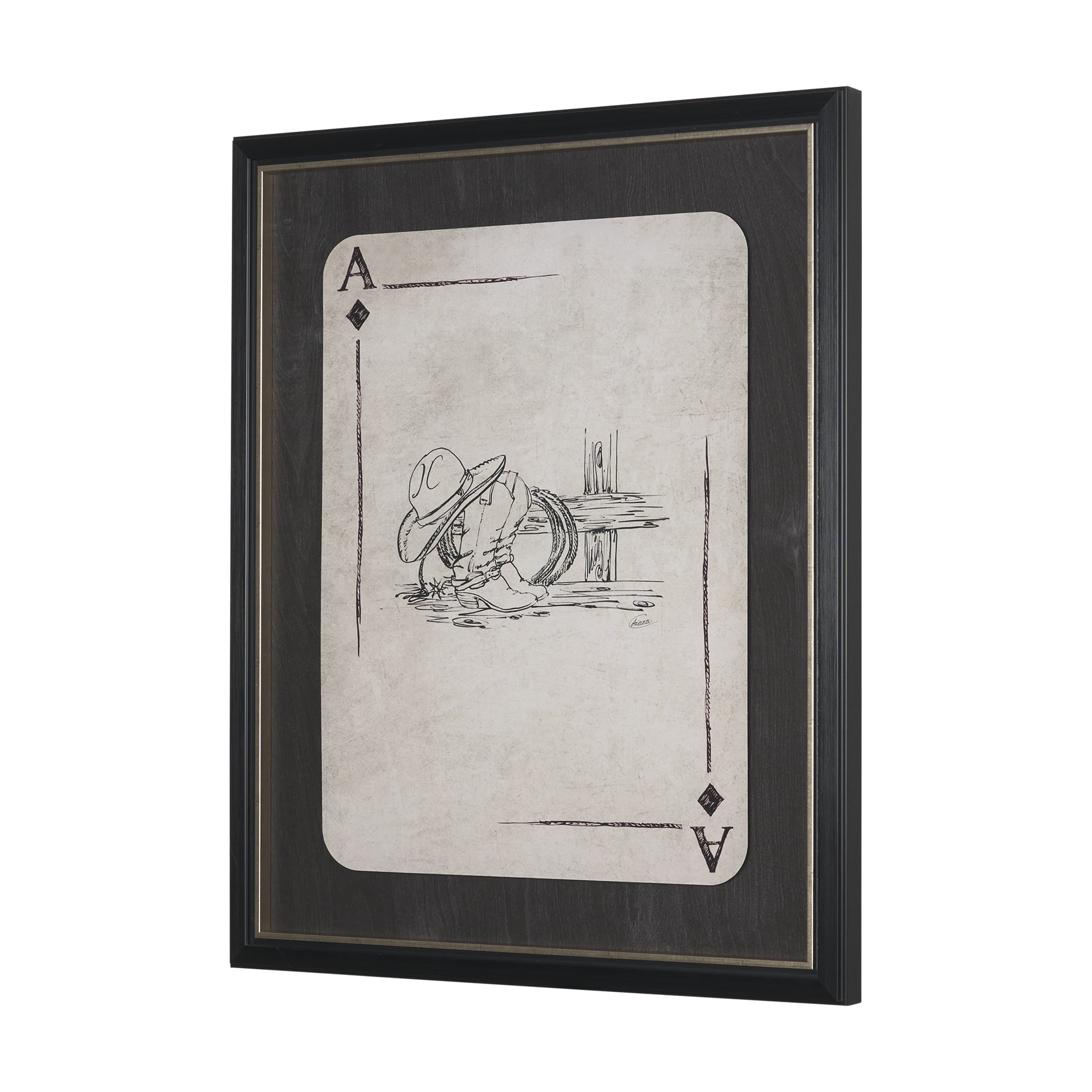 Aces Wild IV by Mercana Studio Textured Framed Artwork Matted under Glass — product photograph