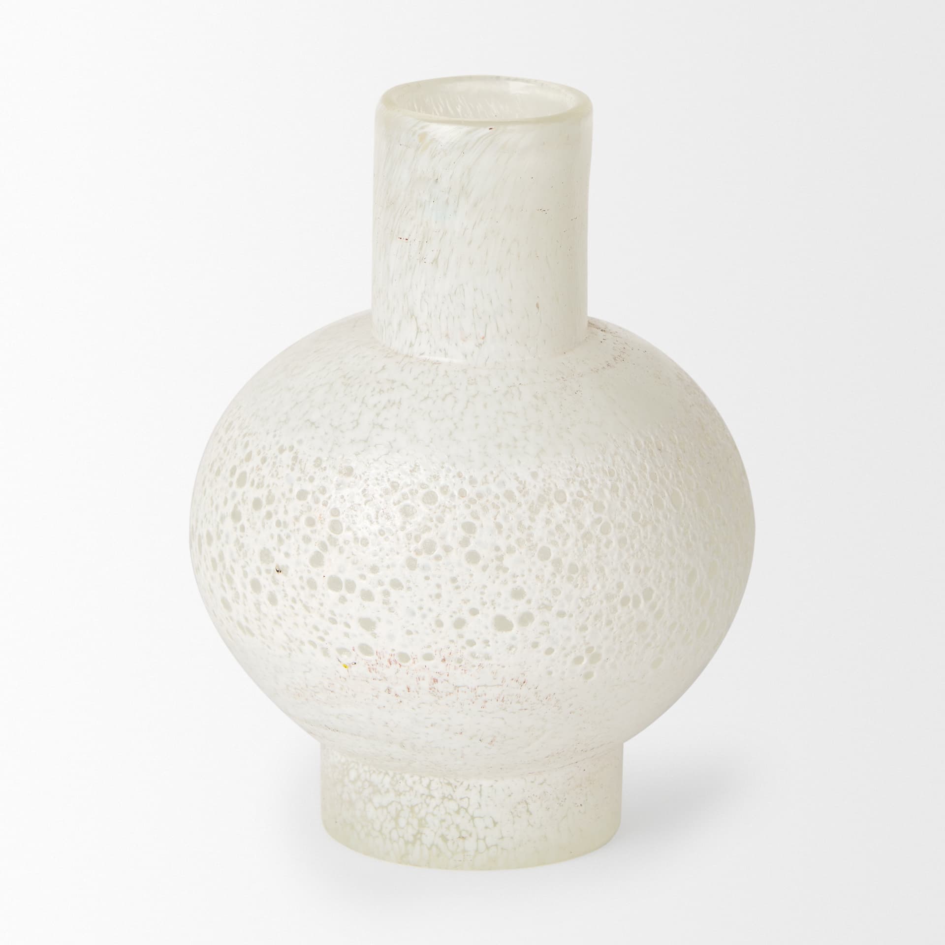 Heket Short White Glass Vase — product photograph