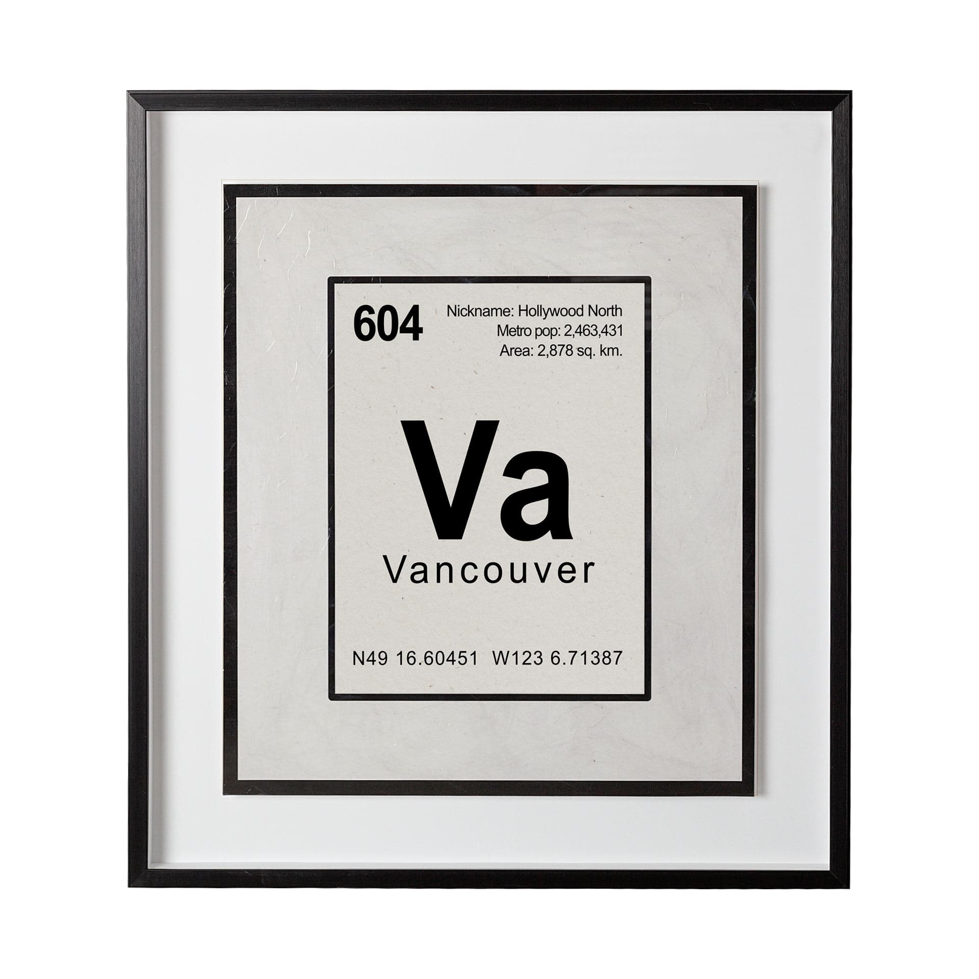 Vancouver by Glartlab a Hand Embellished Textured Framed Art Print Matted under Glass — product photograph
