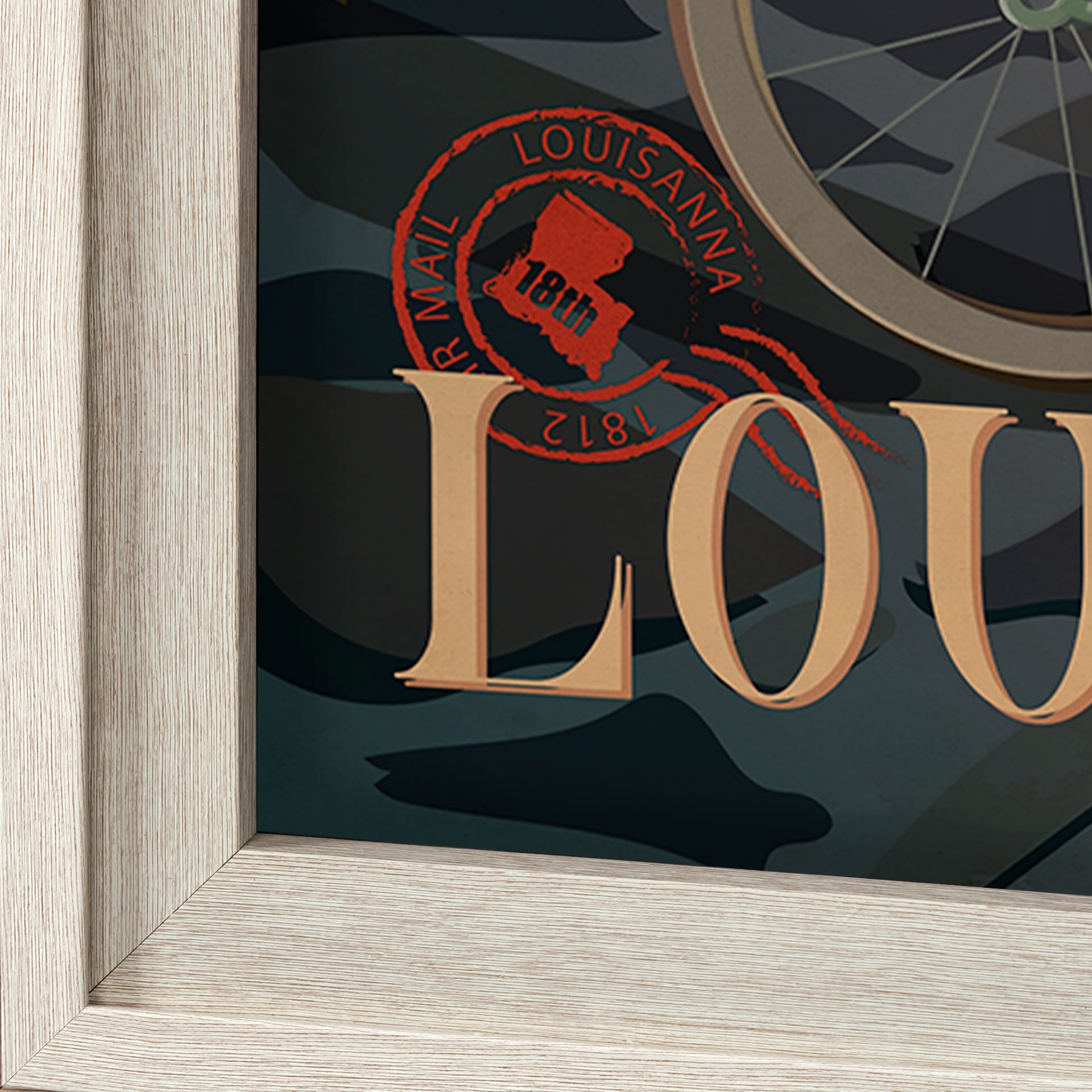 Louisiana Go USA (XL) by Mercana Studio a Hand Embellished Decograph Framed Art Print under Glass — product photograph