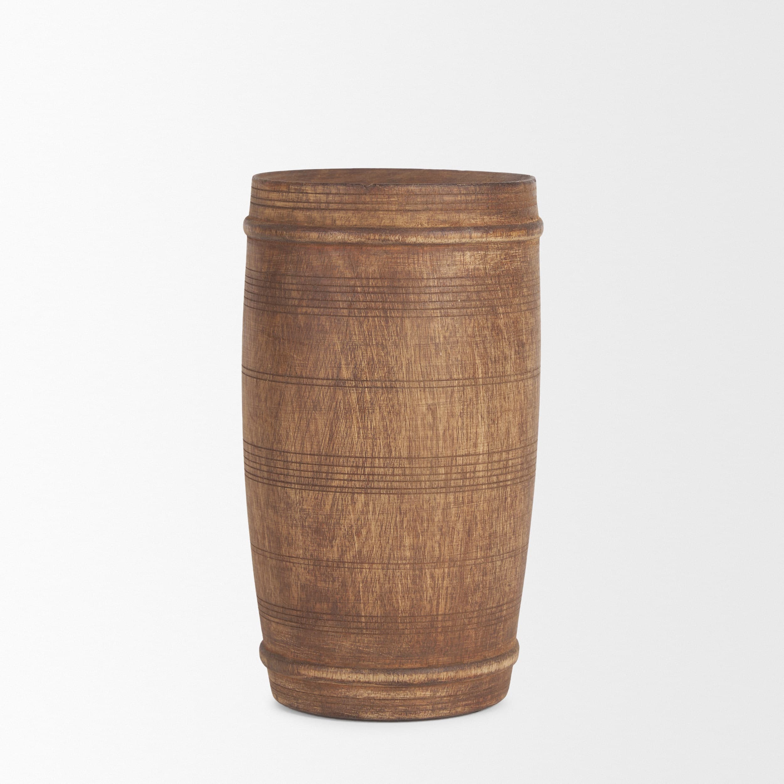 Porta Small Medium Brown Reclaimed Wooden Pot — product photograph