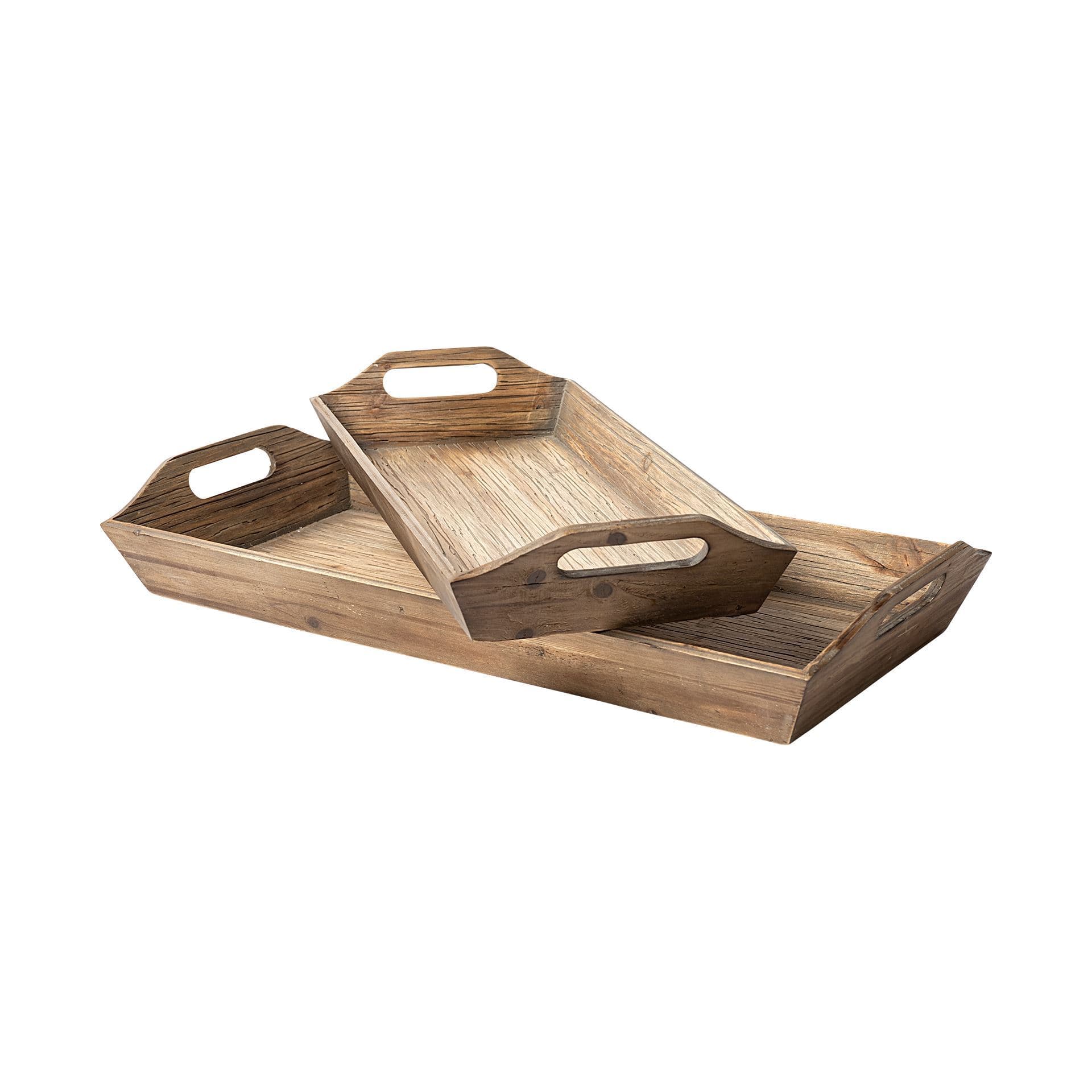 Tawny (Set of 2) Natural Wooden Trays — product photograph