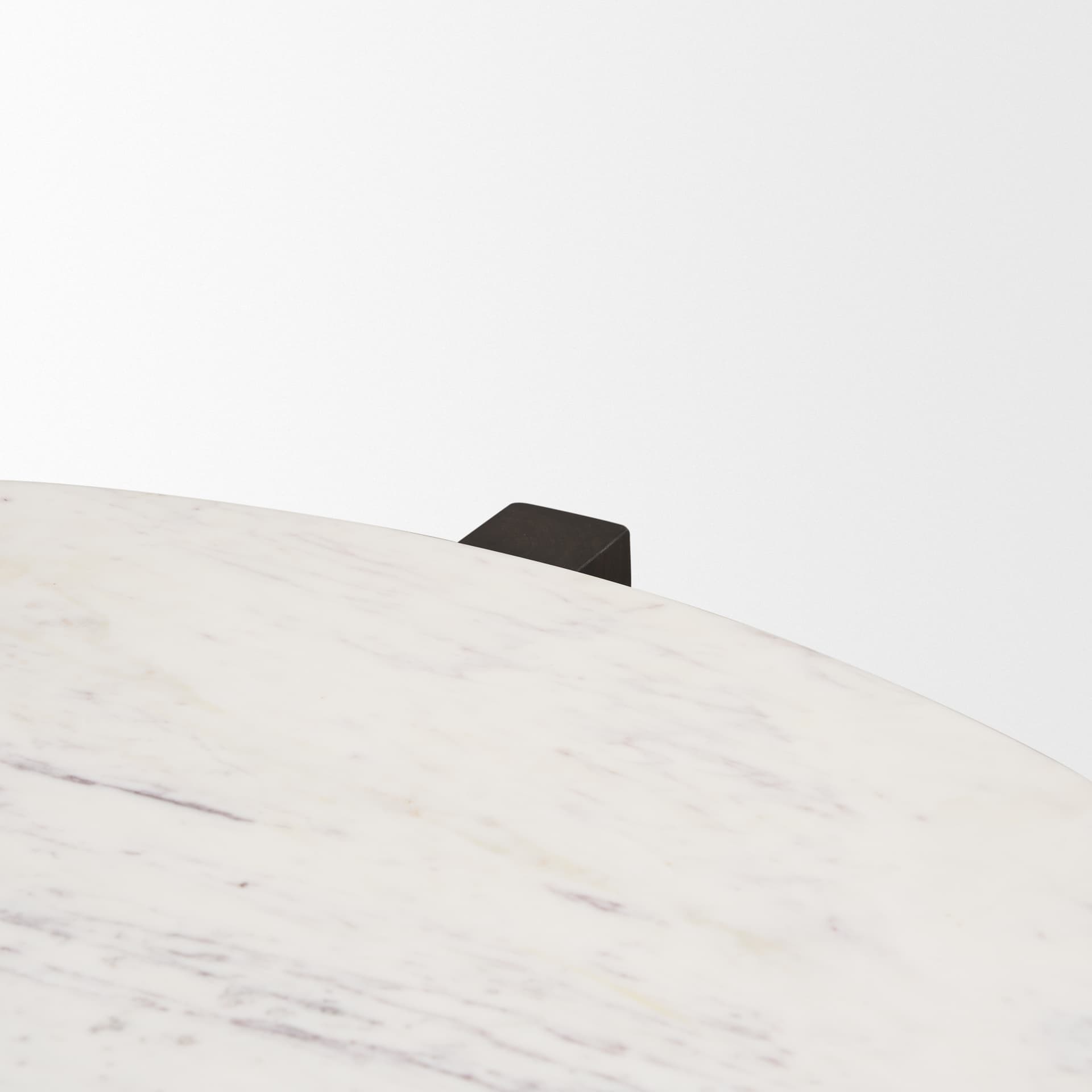 Bianca Dark Brown Wood w/ Marble Round Top Coffee Table — product photograph