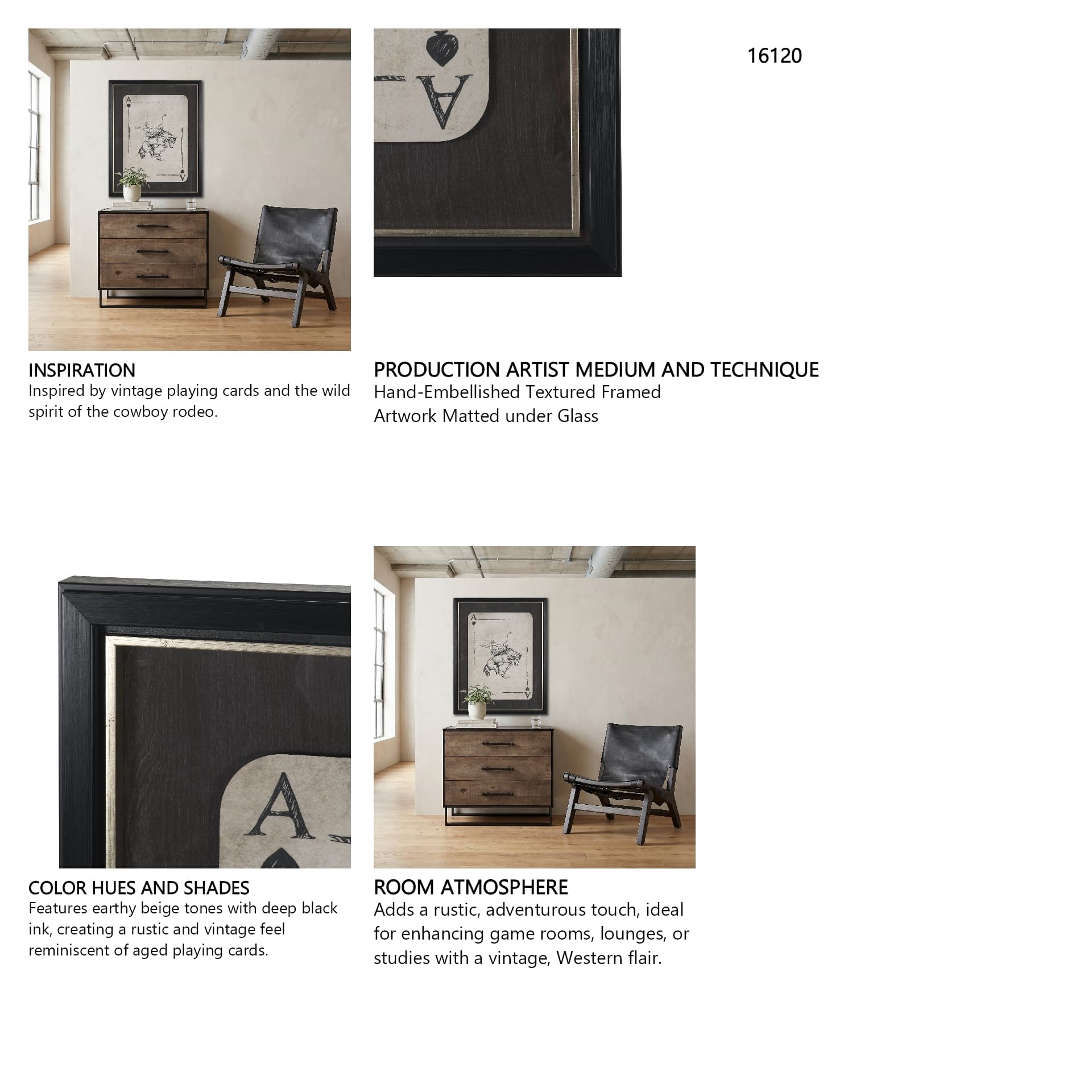 Aces Wild II by Mercana Studio Textured Framed Artwork Matted under Glass — in a styled room