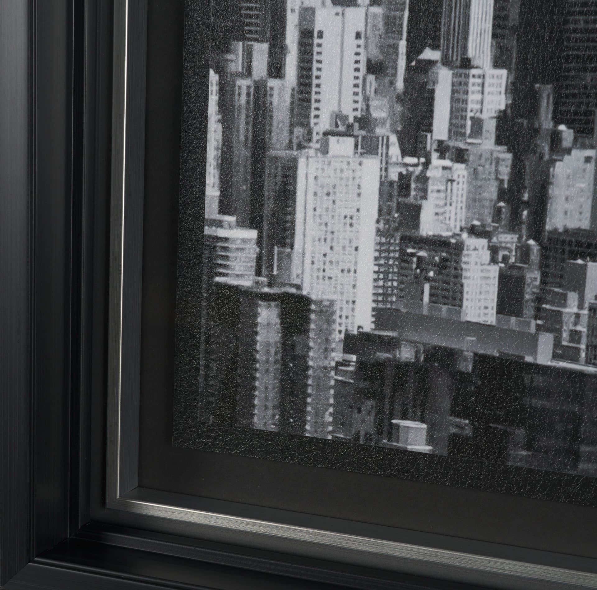 Midtown Manhattan Skyline (Set of 3) by Richard Silver Textured Framed Art Print Matted under Glass — product photograph