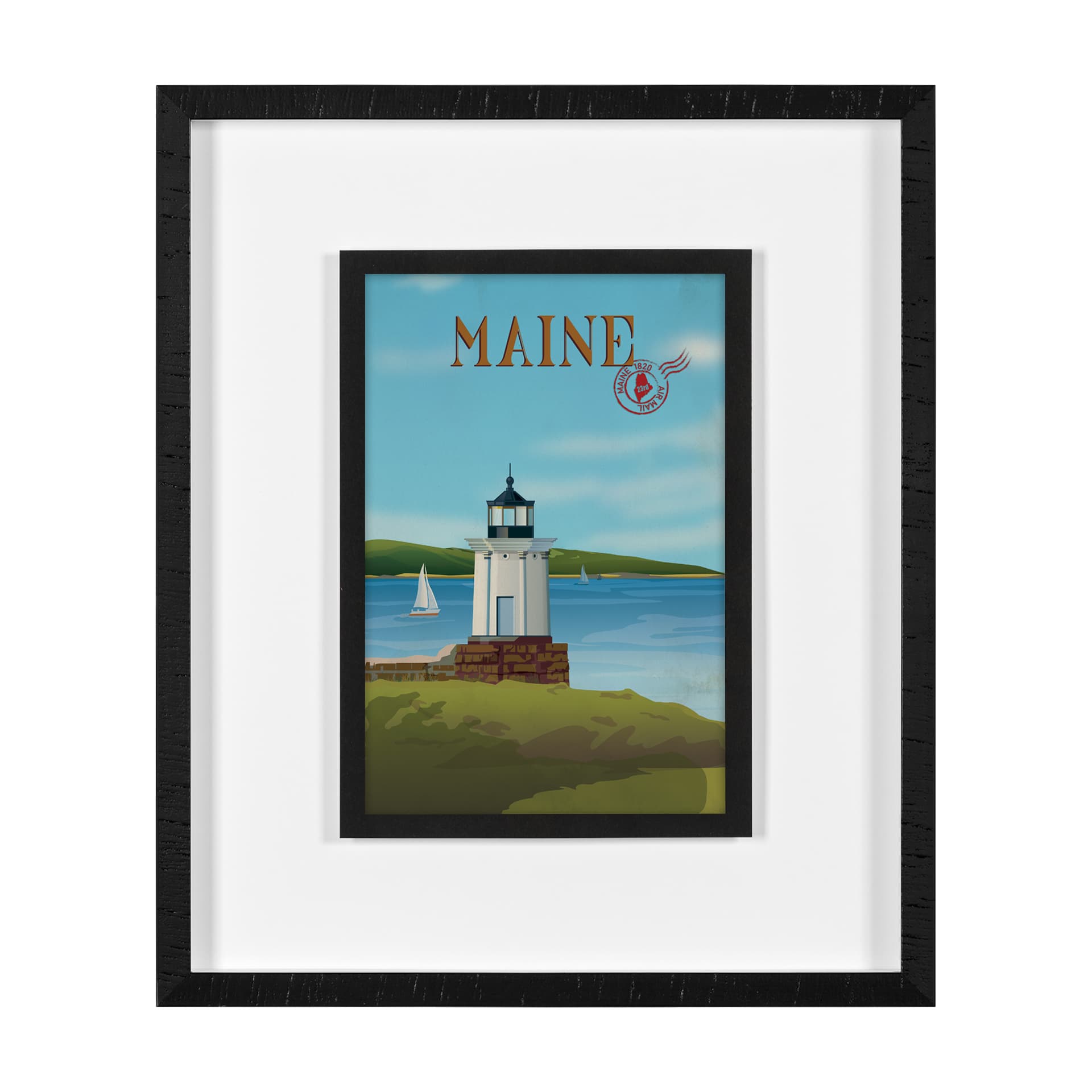 Maine GO (M) by Mercana Studio Framed Artwork Matted under Glass — product photograph