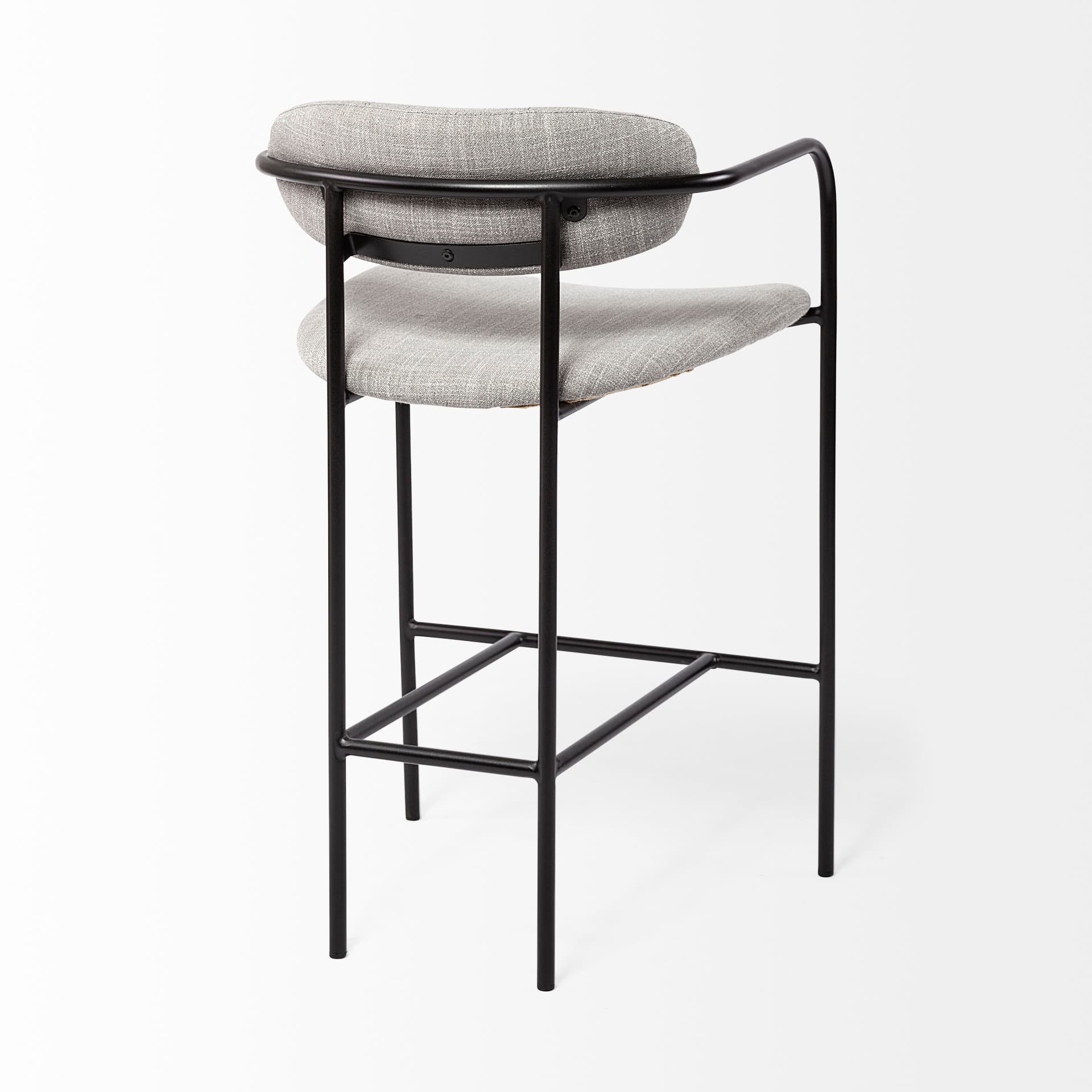 Parker Backless 36in Seat Counter Stool | Gray Fabric w/ Black Metal — product photograph