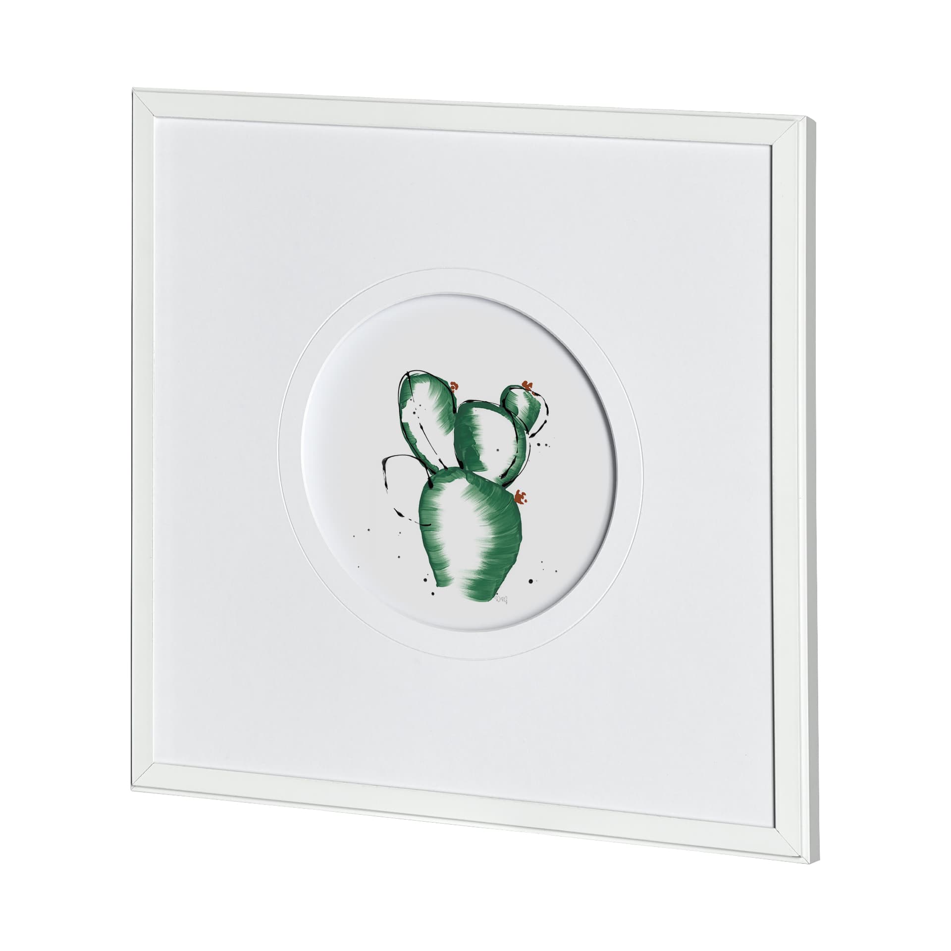 Cactus II by Mercana Studio a Hand Embellished Textured Framed Art Print Matted under Glass — product photograph