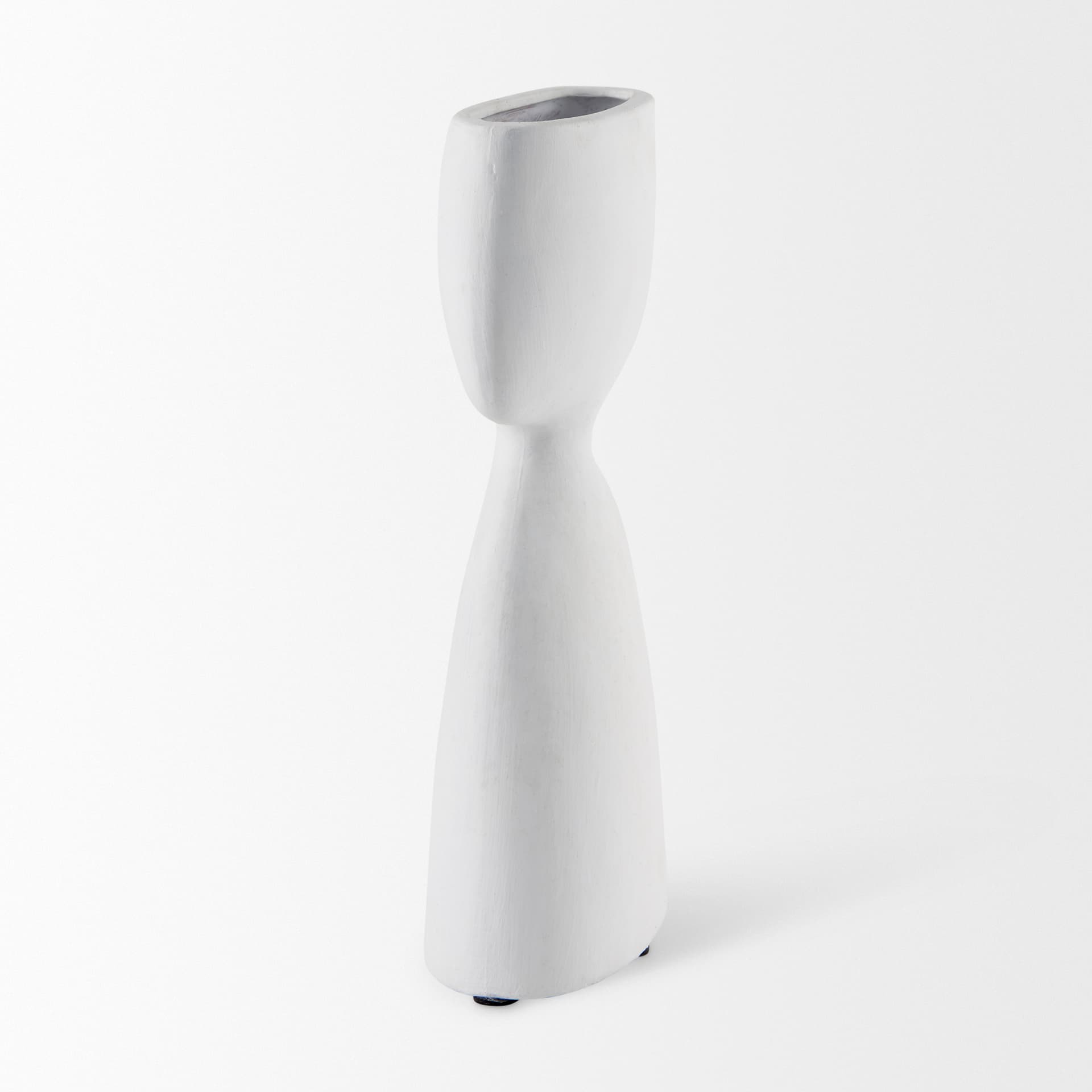 Tatum 11.6H Sculptural White Ceramic Vase — product photograph