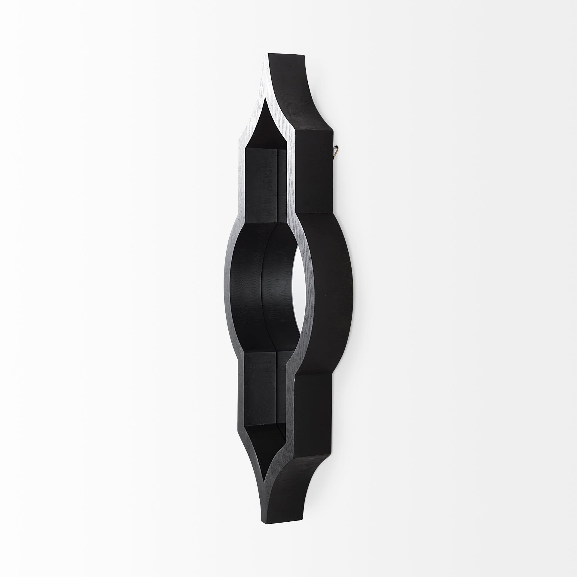 Tamanar 15.0 x 3.0 x 34.1 Black Wood Frame Wall Mirror — product photograph