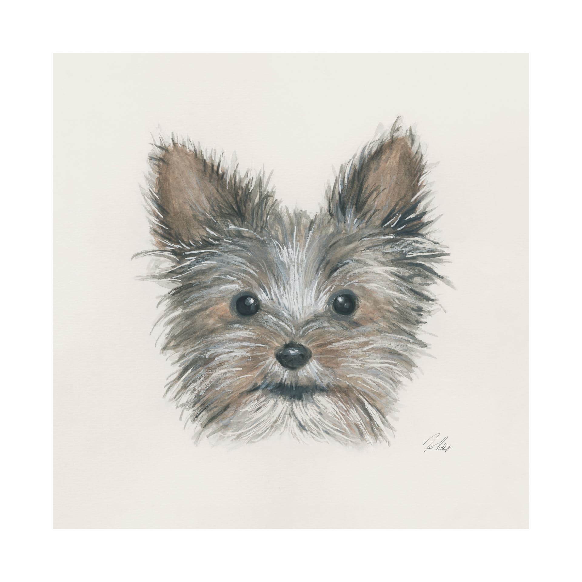 Eddie (Yorkie 1) by Mercana Studio a Hand Embellished Textured Canvas — product photograph