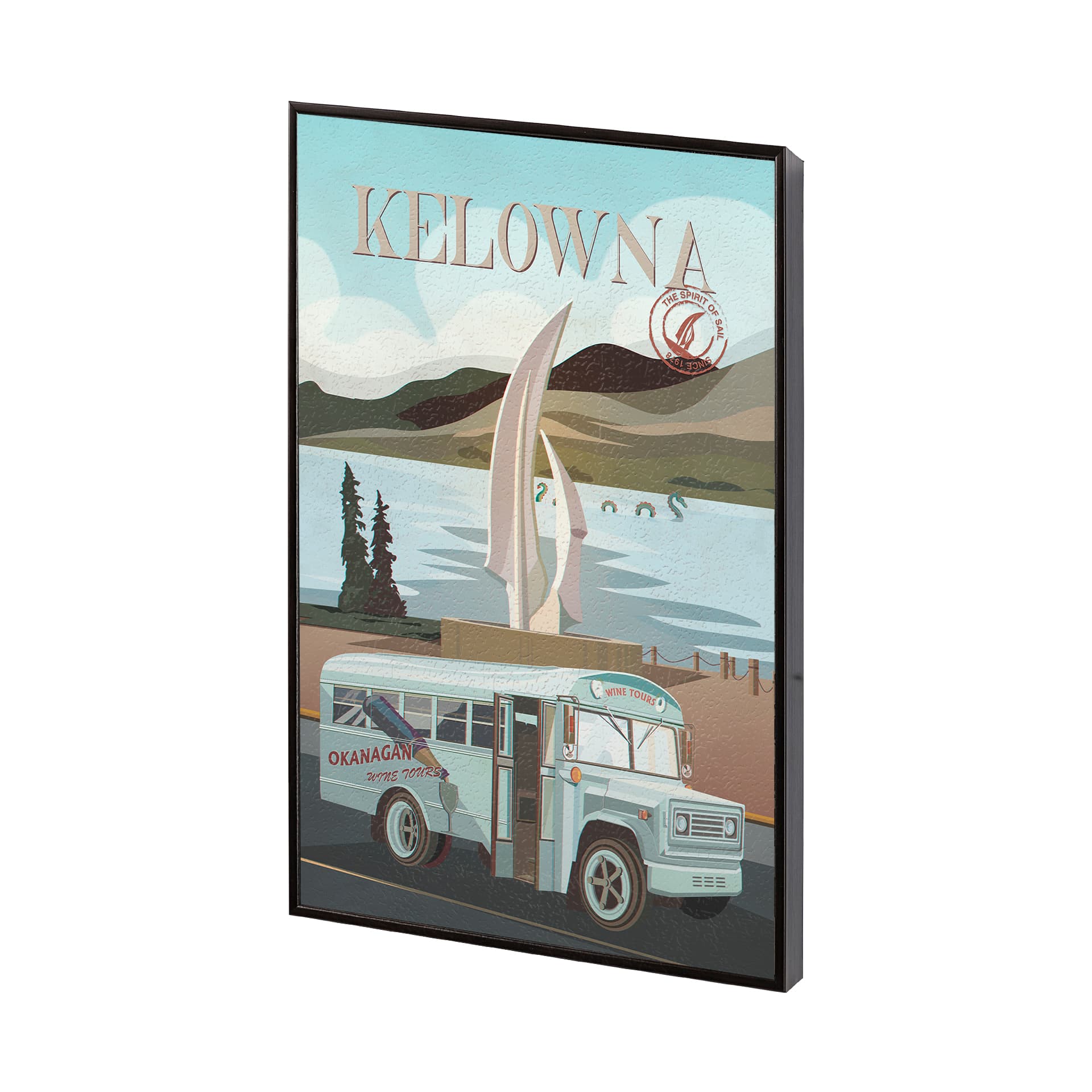 Kelowna Go Canada (SM) by Mercana Studio a Hand Embellished Framed Art Decograph Print — product photograph