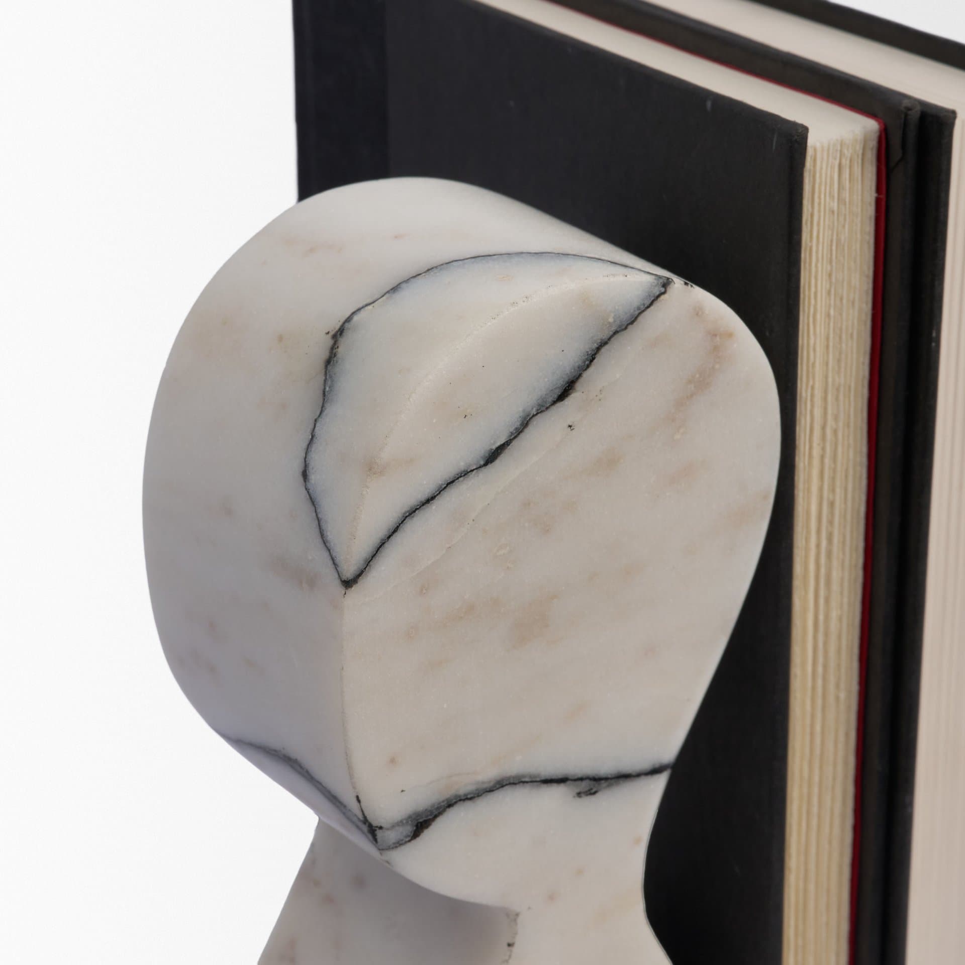 Shadow White & Black Marble Bookends — product photograph