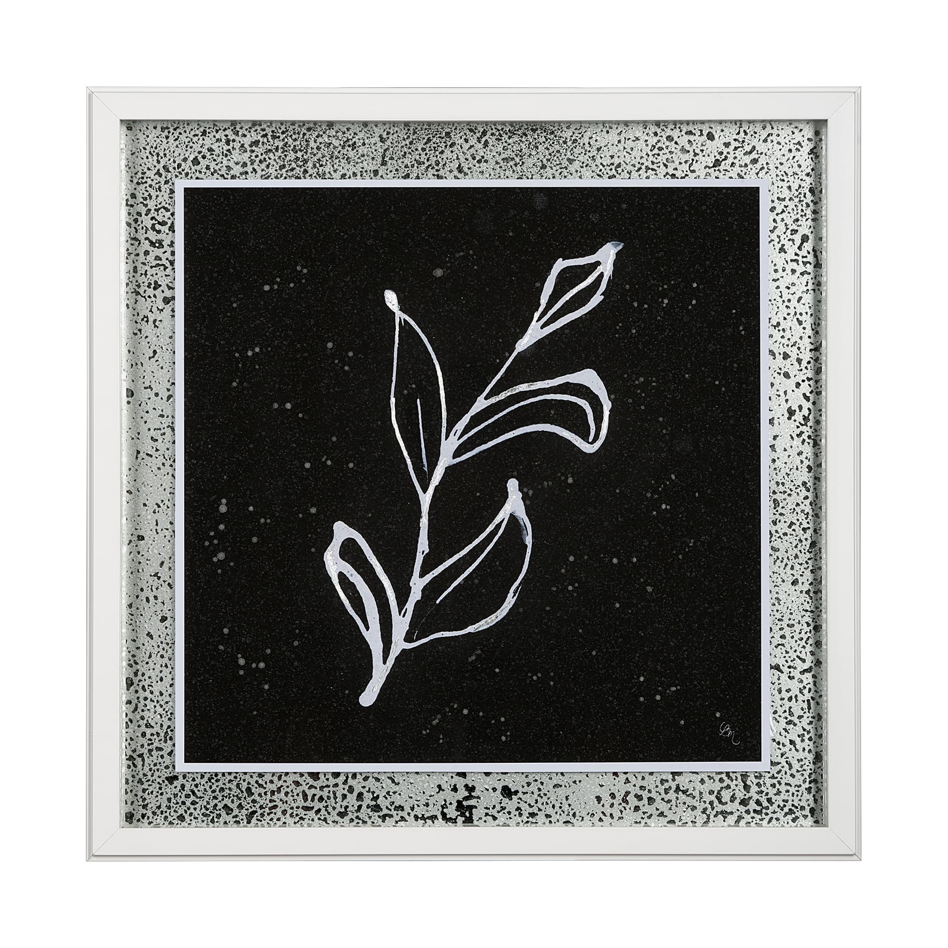 Flora I by Mercana Studio a Hand Embellished Textured Framed Art Print Matted under Glass — product photograph