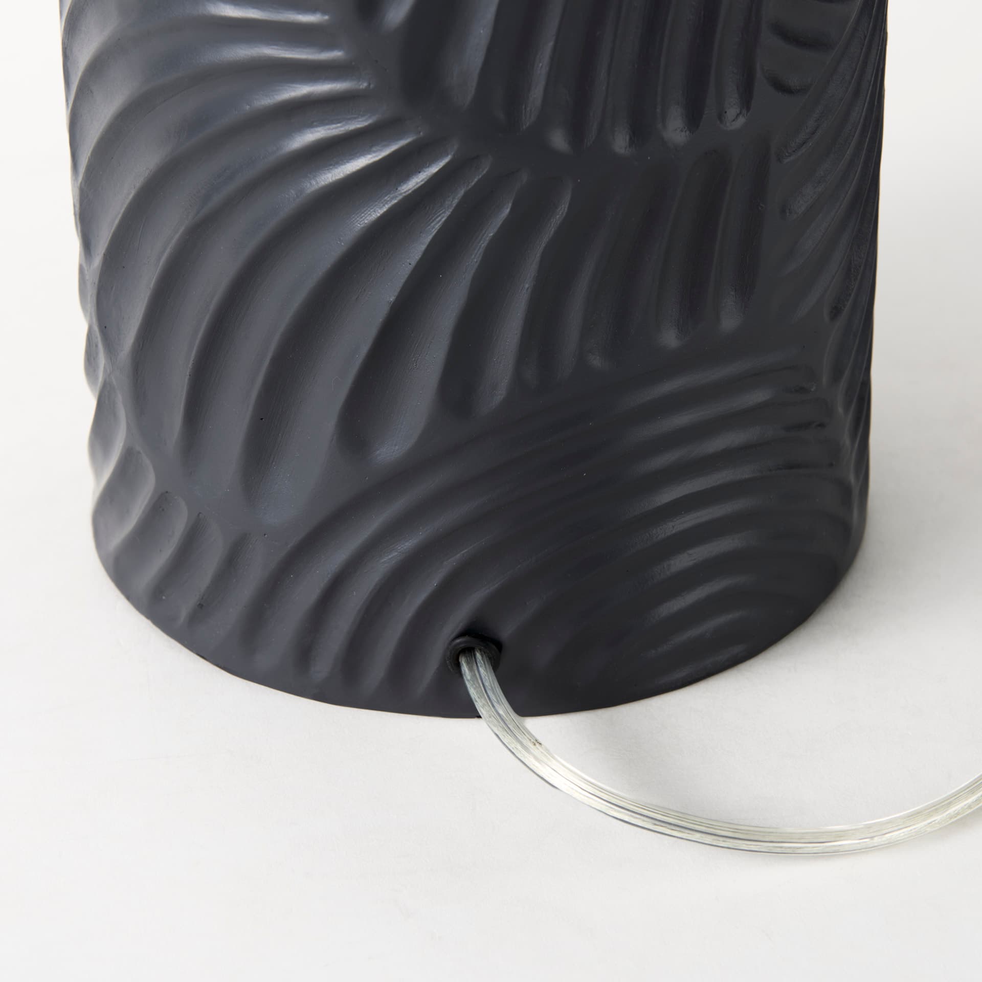 Quinn 18.0L x 18.0W x 28.8H Navy Base W/Beige Fabric Shade Table Lamp — product photograph